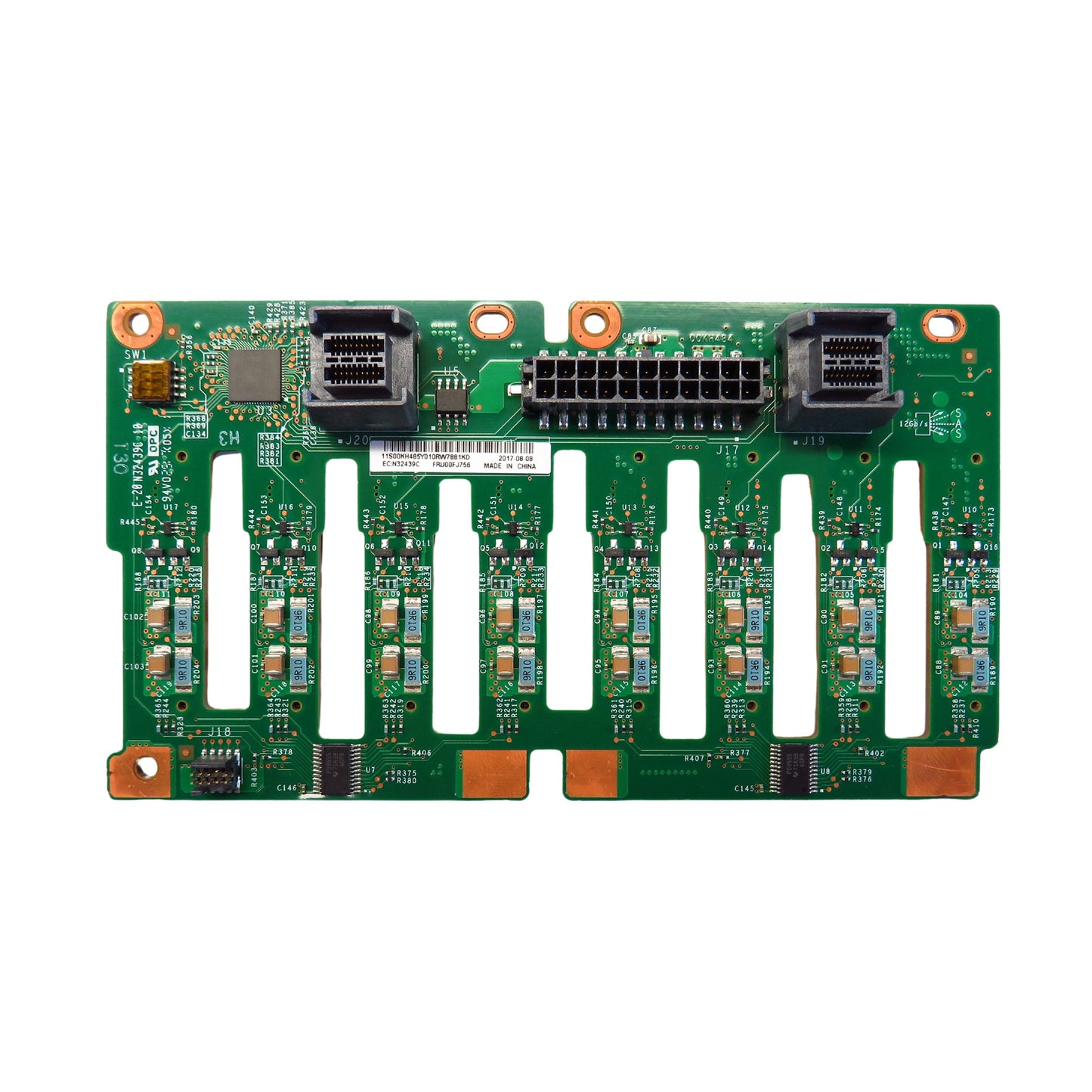 IBM 00FJ756 x3650 M5 8 Bay 2.5" SFF Hot Swap Hard Drive Backplane (Refurbished)