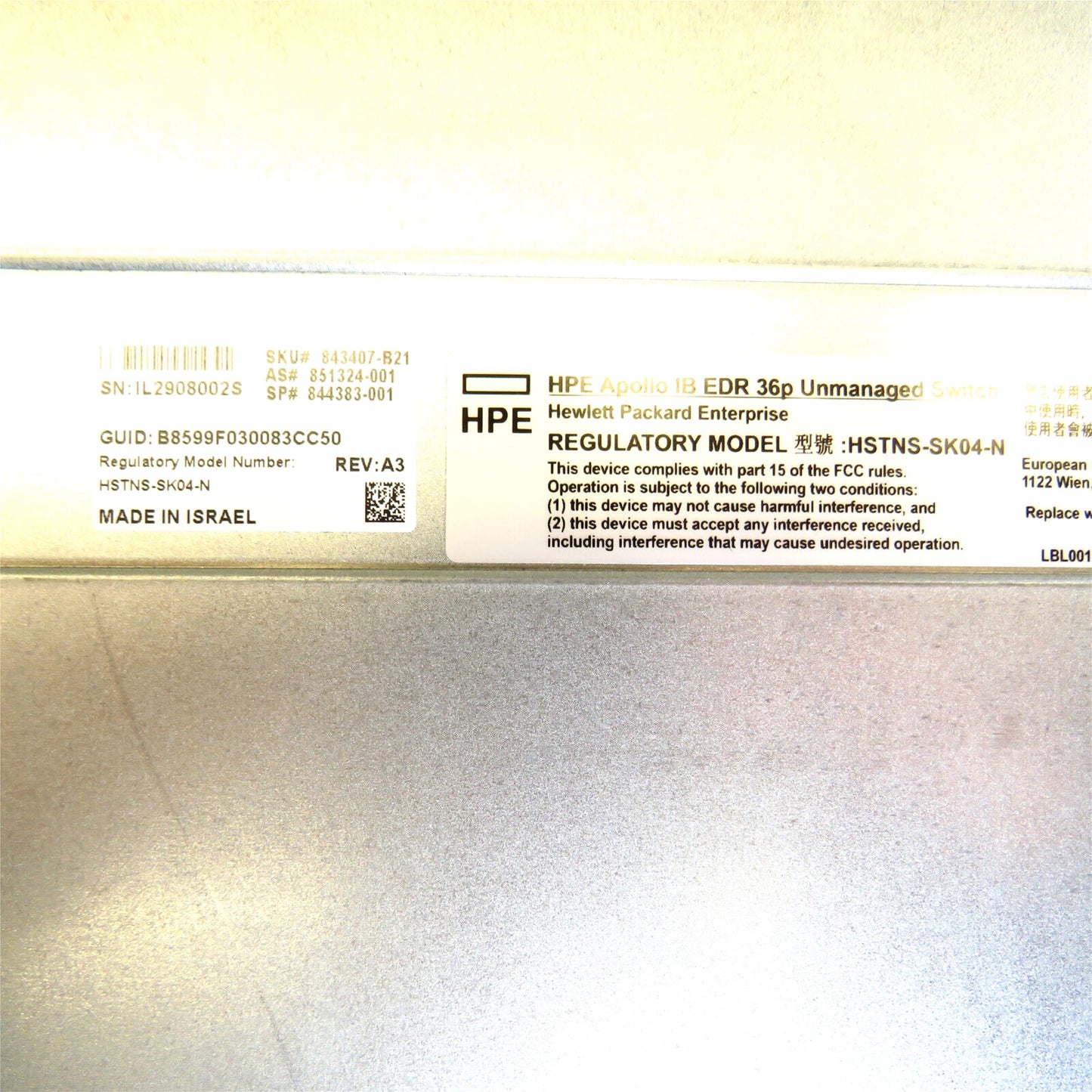 HP 843407-B21 844383-001 851324-001 Apollo IB EDR 36p Unmanaged Switch Module (Refurbished)