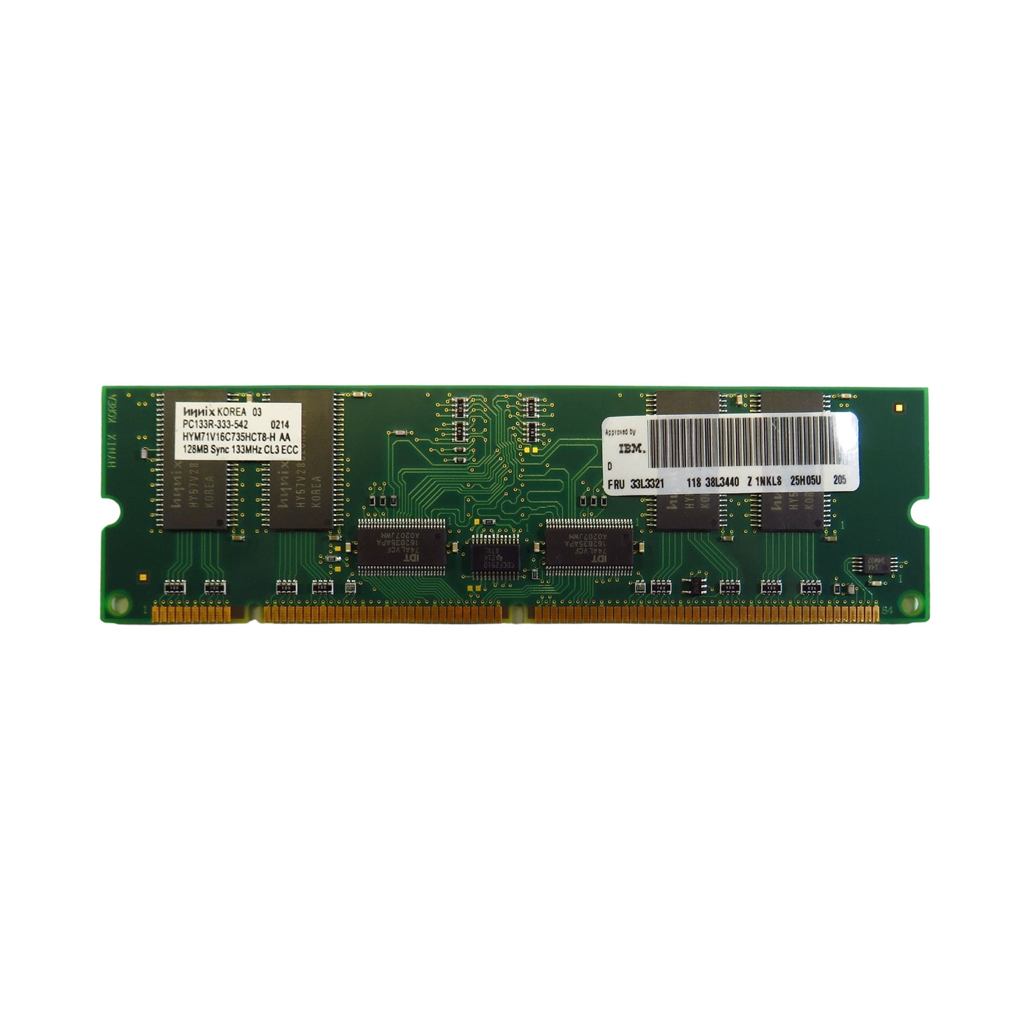 IBM 33L3321 128MB 133MHz DDR CL3 ECC RDIMM Server Memory (Refurbished)