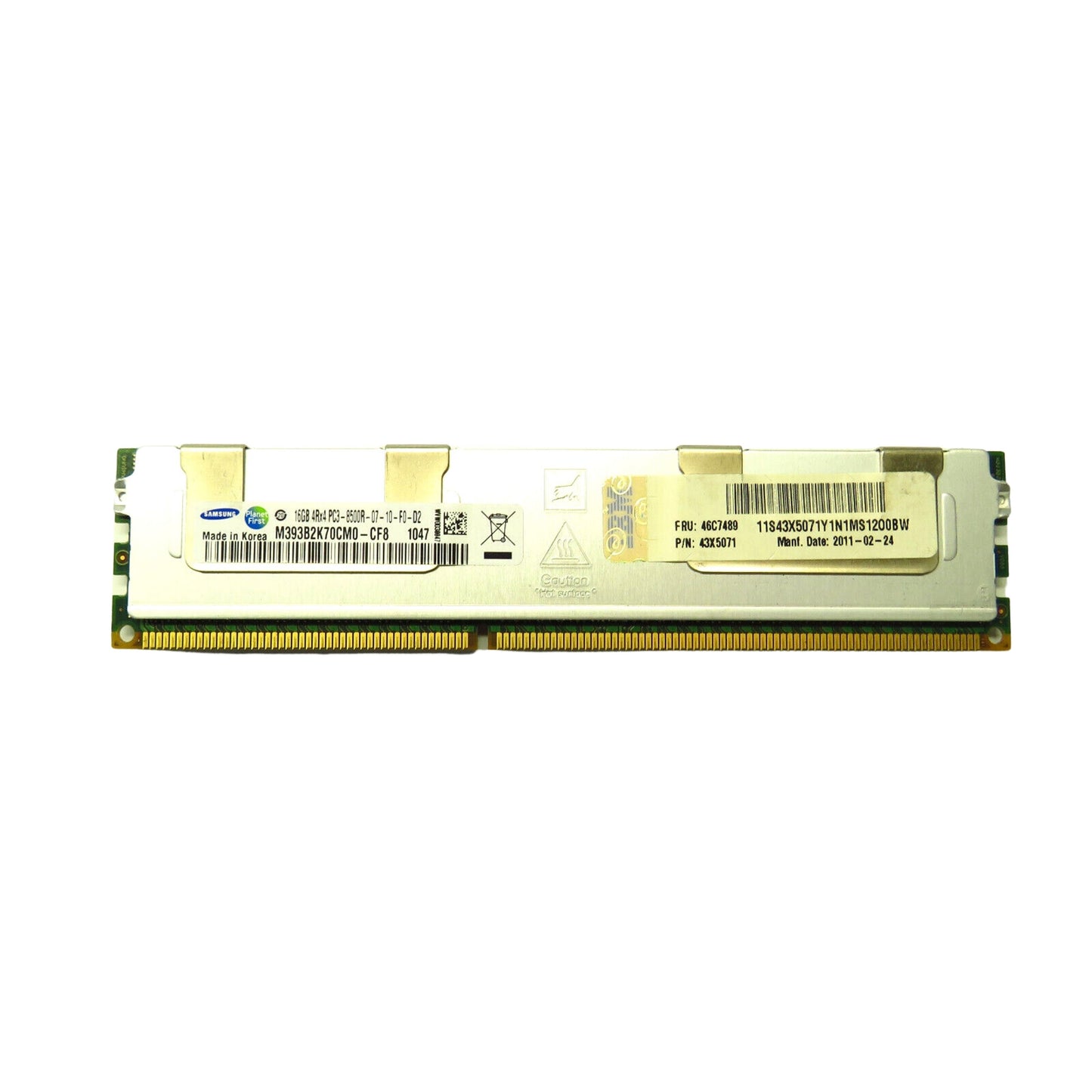 IBM 46C7489 43X5071 16GB 4Rx4 PC3-8500 1066MHz DDR3 CL7 ECC RDIMM Server Memory (Refurbished)