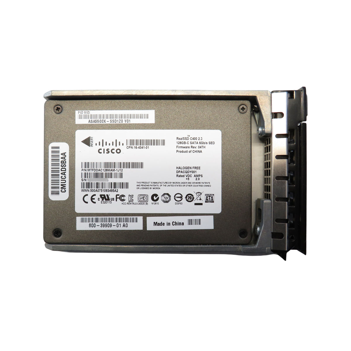 Cisco ASA5500X-SSD120 ASA 5512-X through 5555-X 120GB MLC SED SSD (Refurbished)