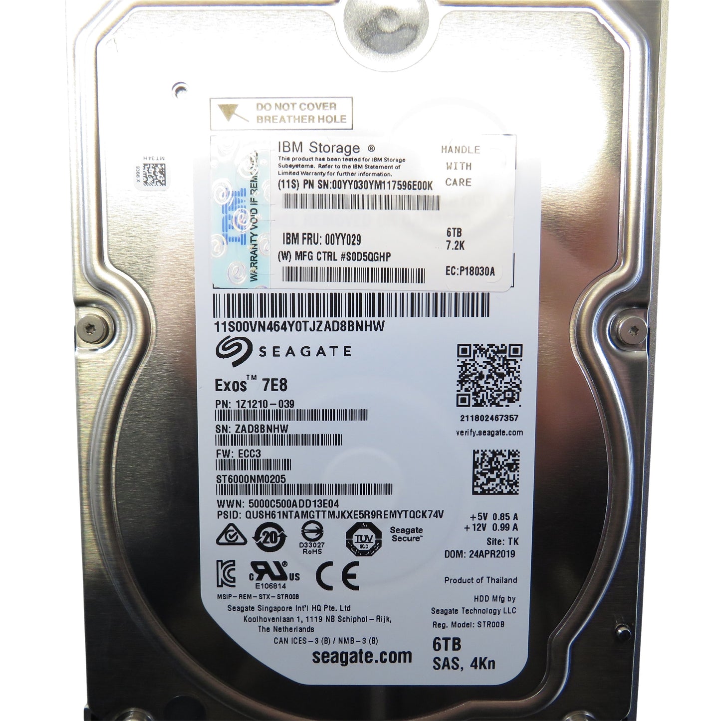 IBM 00YY029 00YY030 6TB 7.2K RPM 3.5" SAS 12Gbps SED HDD Hard Drive (Refurbished)