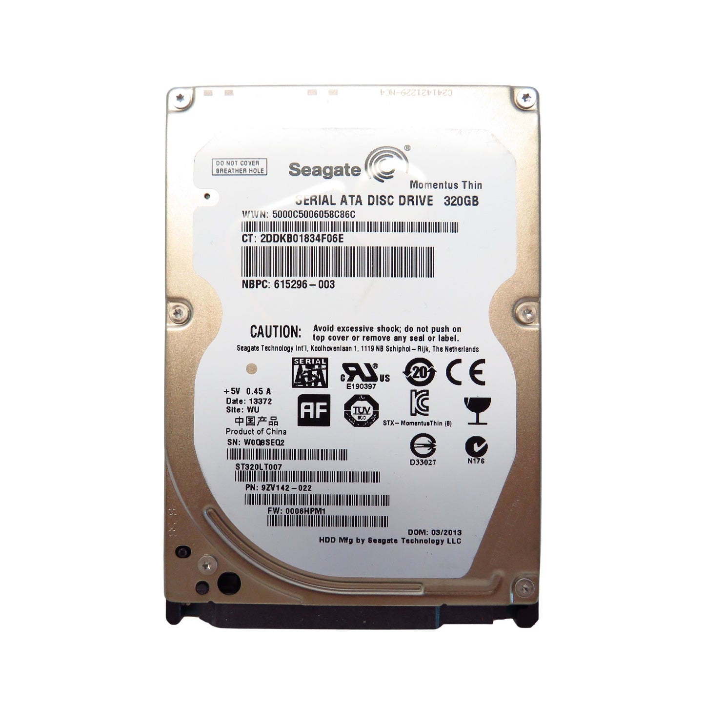 Seagate ST320LT007 320GB 7.2K RPM 2.5" SATA 3Gbps Momentus Thin HDD (Refurbished)