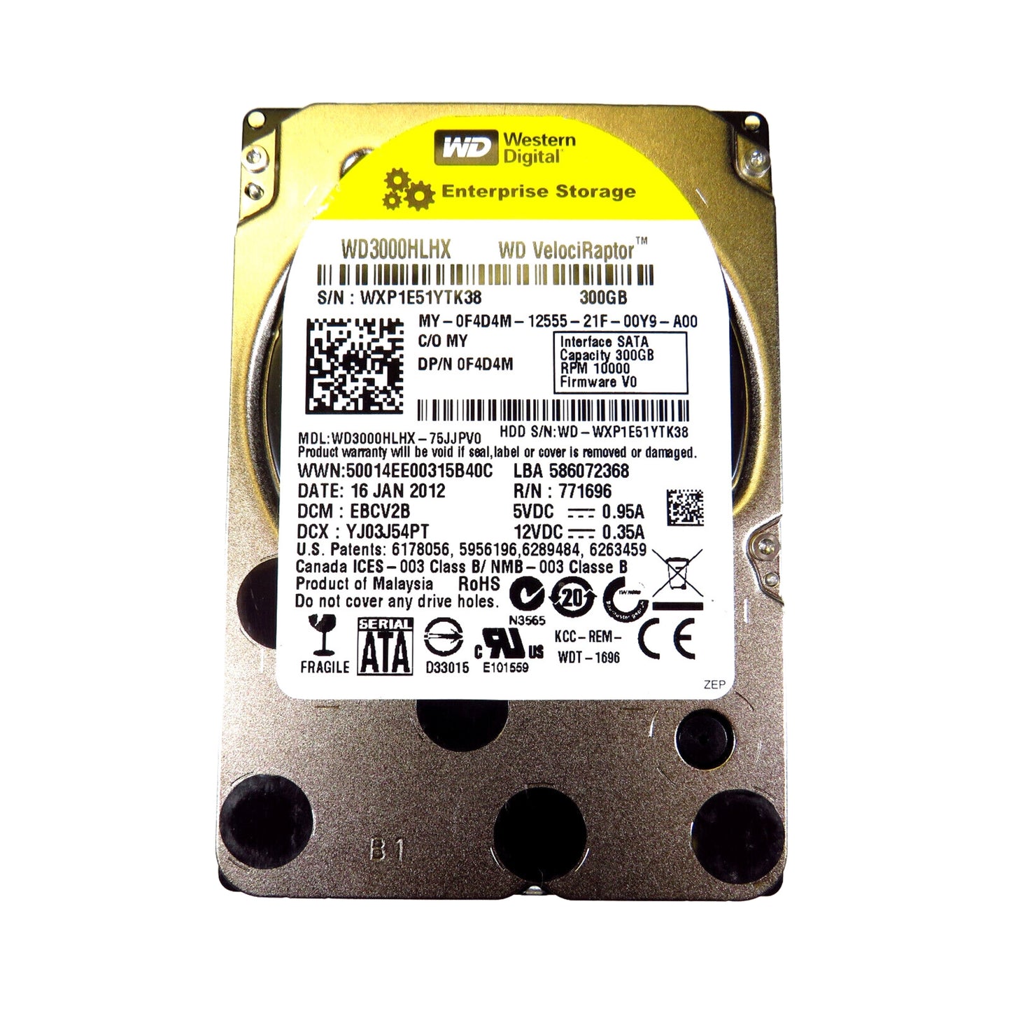 Dell F4D4M 2.5" 300GB 10000RPM SATA III Hard Disk Drive (HDD), Silver (Refurbished)