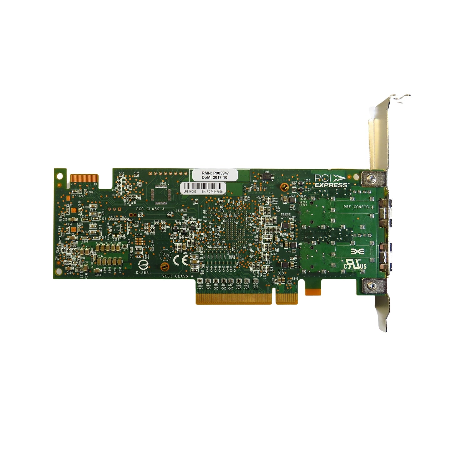 Lenovo 00E3496 577F LPE16002 2 Port 16Gbps FC SW PCIe HBA Host Bus Adapter (Refurbished)