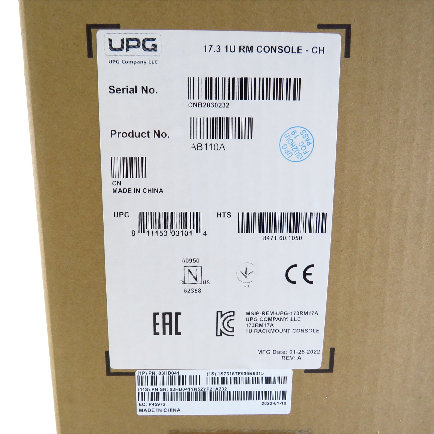 IBM 7316-TF5 173RM17A 17.3" Flat Panel Rack-Mounted Monitor & Keyboard New