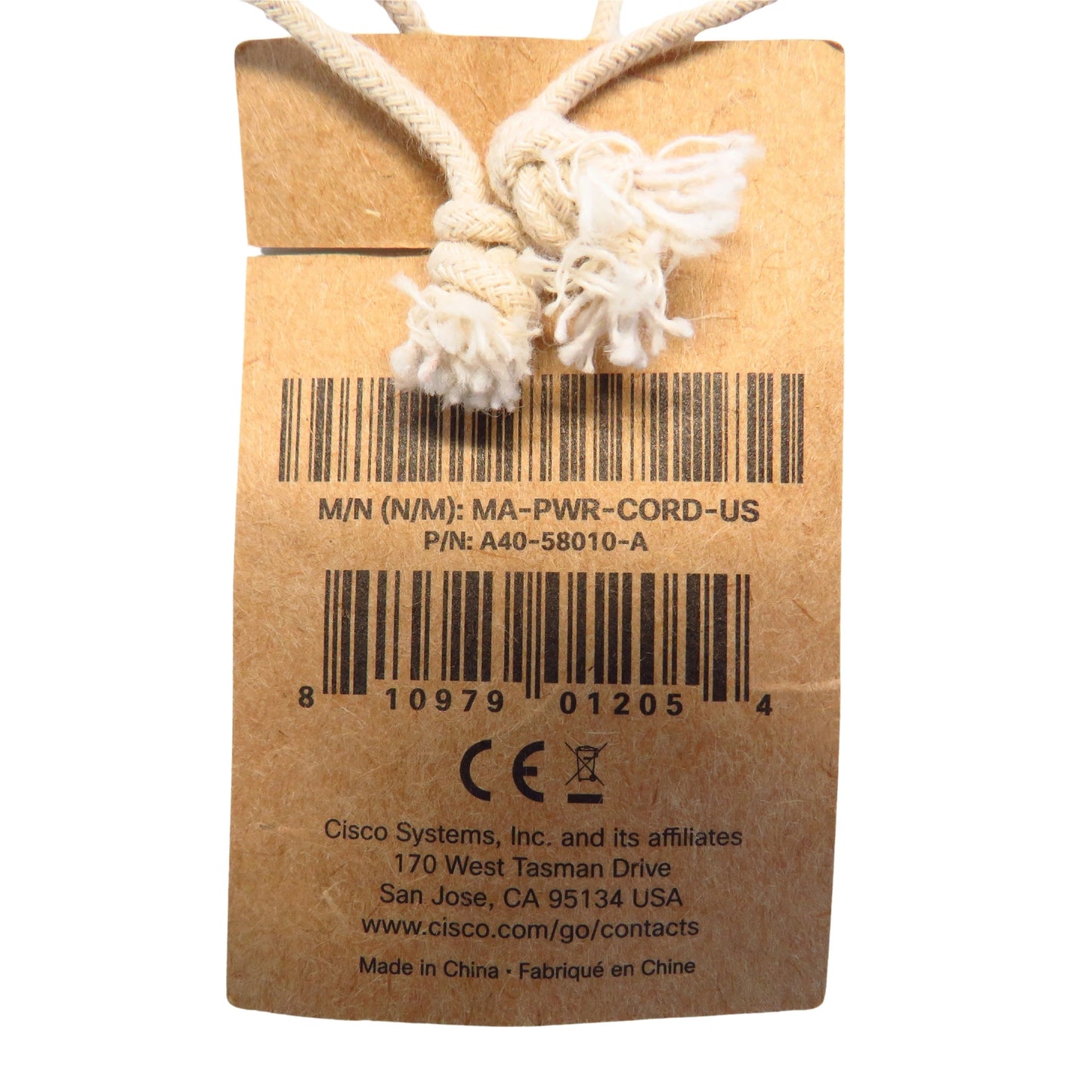 Cisco MA-PWR-CORD-US Meraki Notched AC Power Cord A40-58010