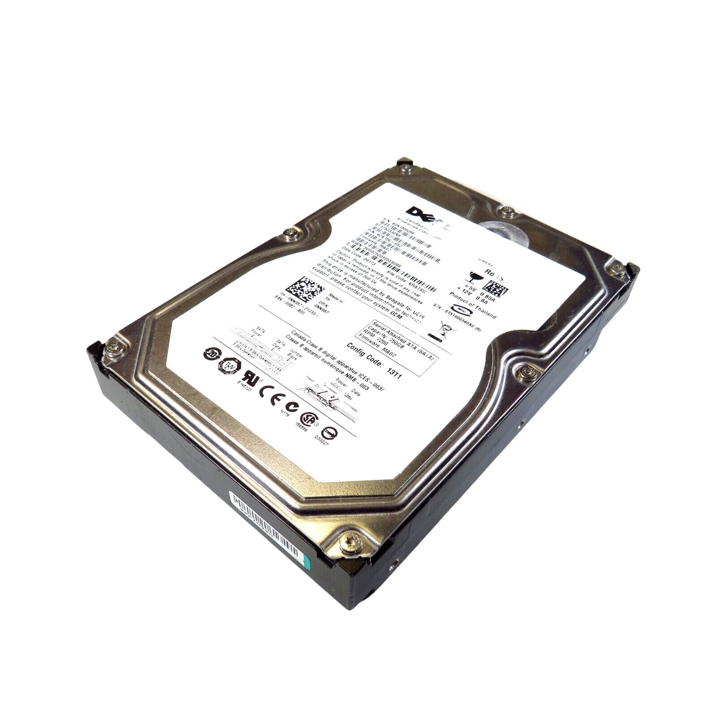 Dell NN987 3.5" 750GB 7200RPM SATA II Hard Disk Drive (HDD), Silver (Refurbished)