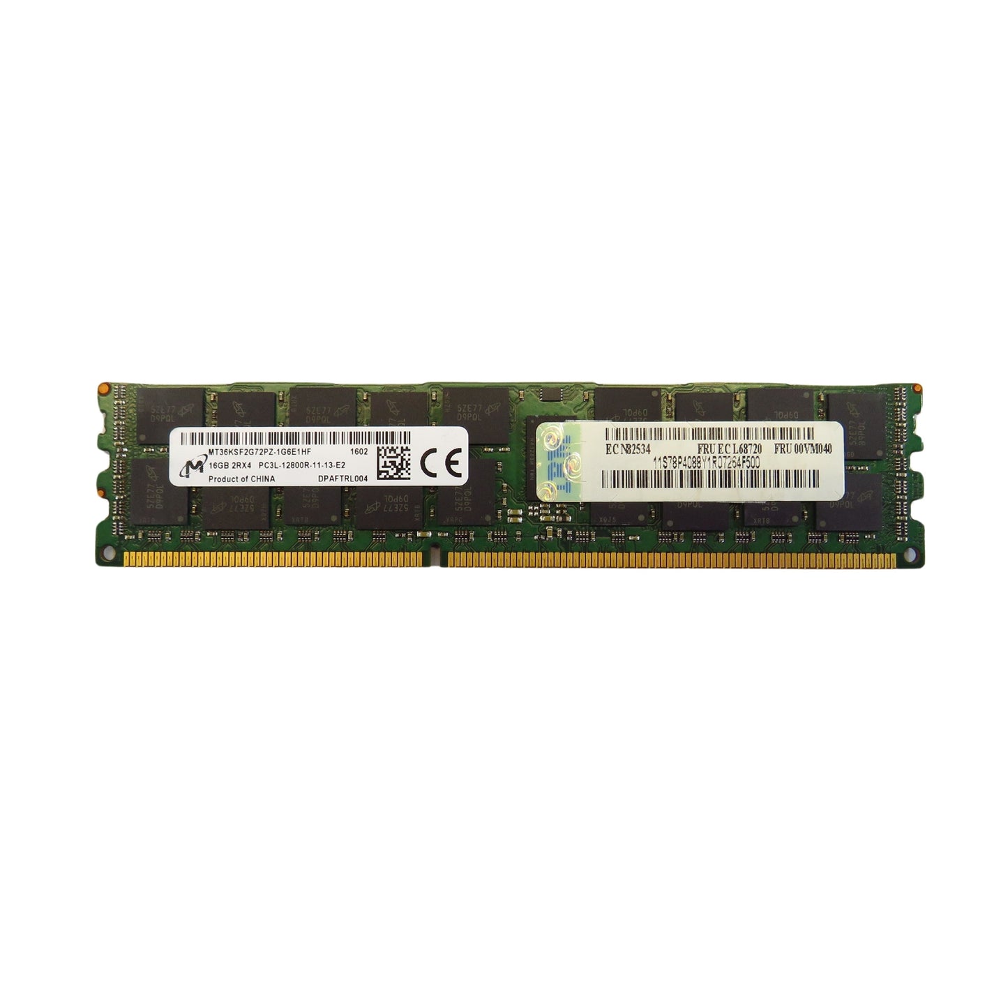 Micron MT36KSF2G72PZ-1G6 16GB 2Rx4 PC3L-12800R 1600MHz DDR3 Server Memory (Refurbished)