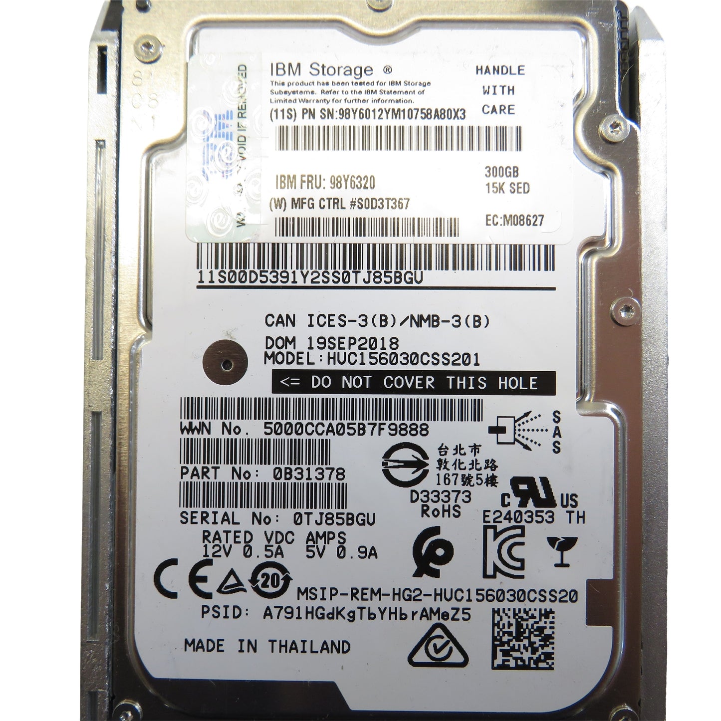 IBM 98Y6320 300GB 15K RPM 2.5" SAS 6Gbps SFF SED HDD Hard Drive (Refurbished)