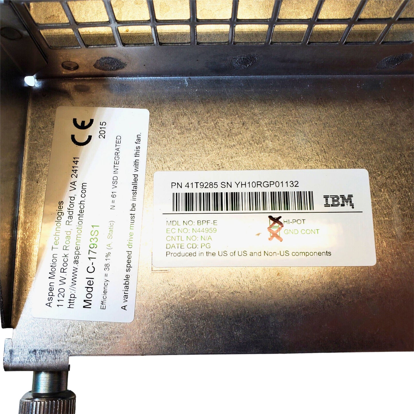 IBM 41T9285 BPF-E ZSeries Bulk Power Enclosure Fan Assembly (Refurbished)