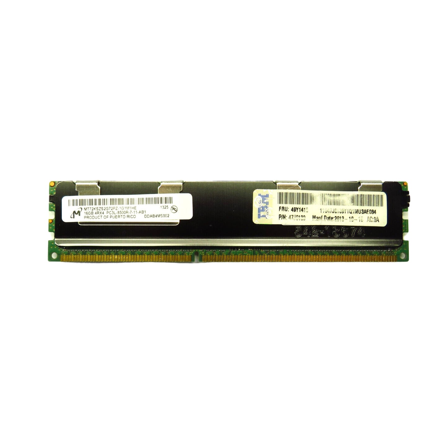 IBM 49Y1418 47J0139 16GB 4Rx4 PC3L-8500 1066MHz DDR3 CL7 ECC RDIMM Server Memory (Refurbished)
