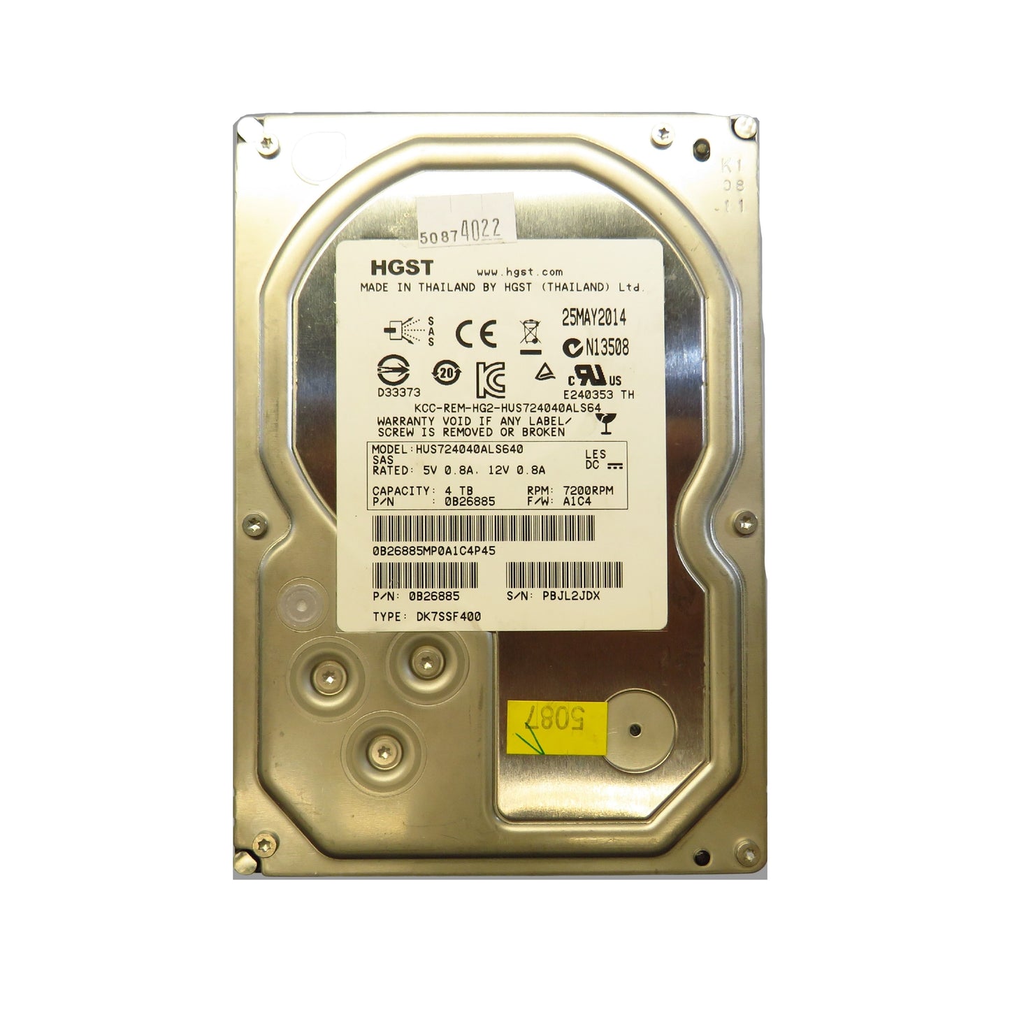 Dell EqualLogic 0B26885 HUS724040ALS640 4TB 3.5" SAS 6Gbps 7.2K RPM HDD (Refurbished)
