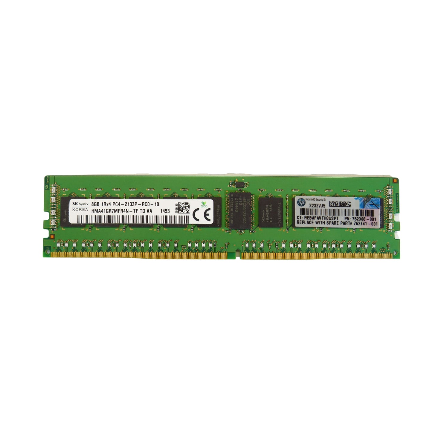 HP 762441-001 752368-081 8GB 1Rx4 PC4-2133P 2133MHz DDR4 ECC RDIMM Server Memory (Refurbished)