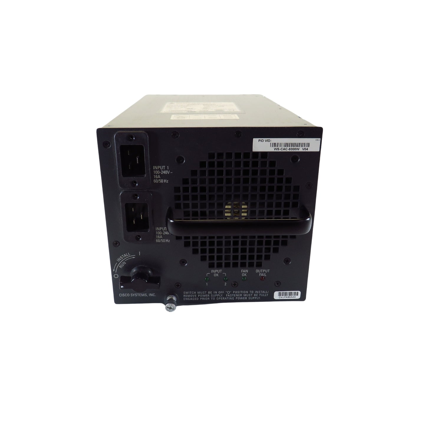 Cisco WS-CAC-6000W Catalyst 6500 Series 6000W AC Power Supply (Refurbished)