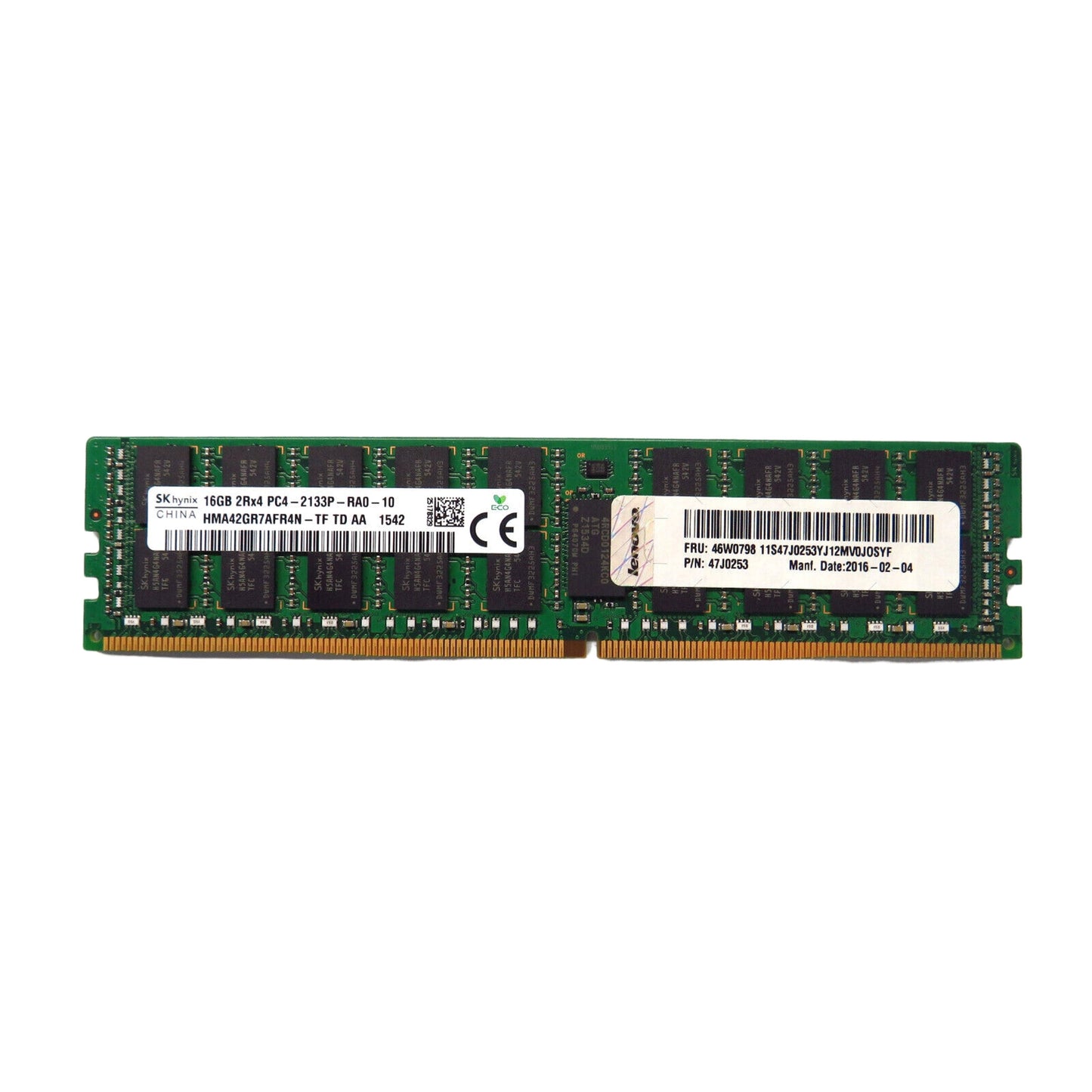 Lenovo 46W0798 47J0253 16GB 2Rx4 PC4-17000 2133MHz LP DDR4 RDIMM Server Memory (Refurbished)