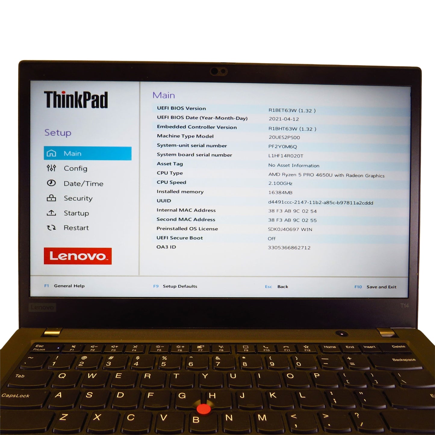 Lenovo ThinkPad T14 G1 14" Touch AMD Ryzen 5 4650U 2.1GHz 16GB RAM 512GB SSD (Refurbished)