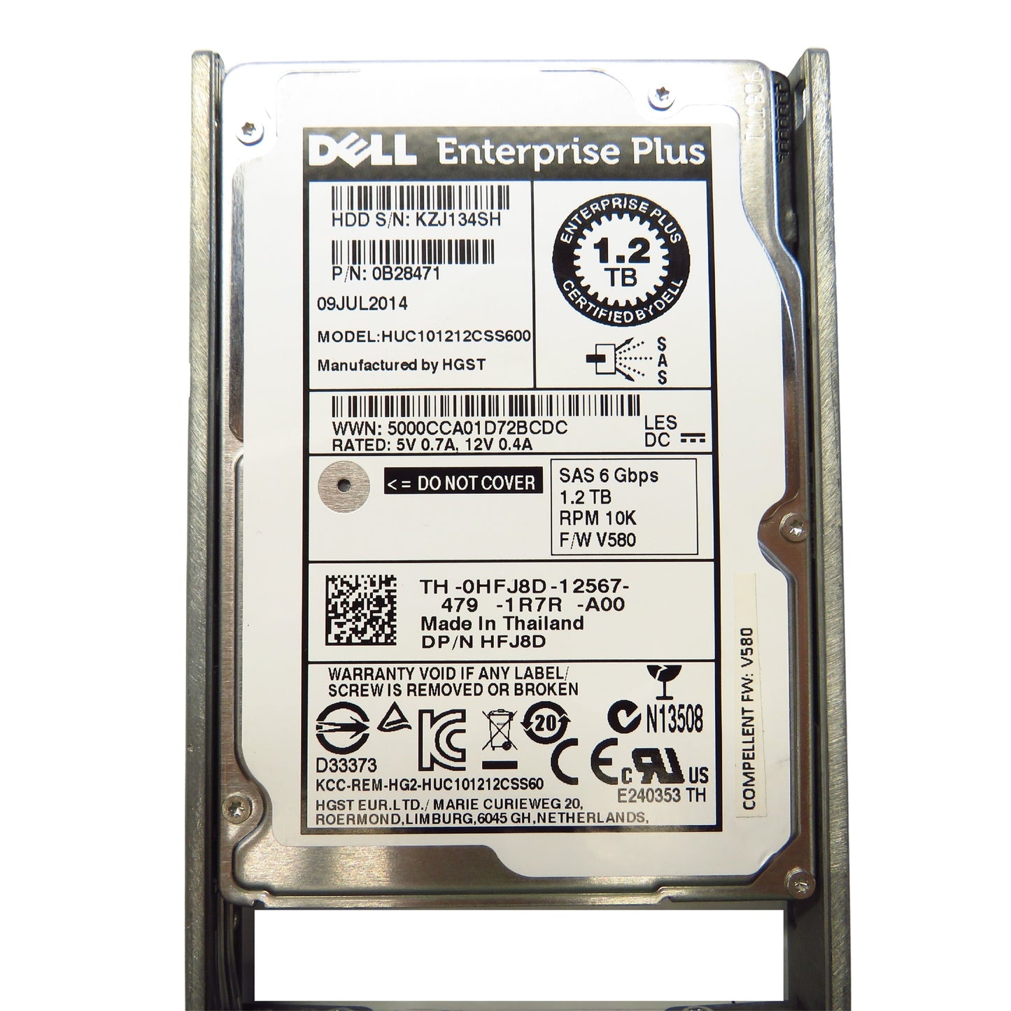 Dell Compellent 1.2TB 2.5" SAS 6Gbps 10K RPM HDD Hard Drive (Refurbished)