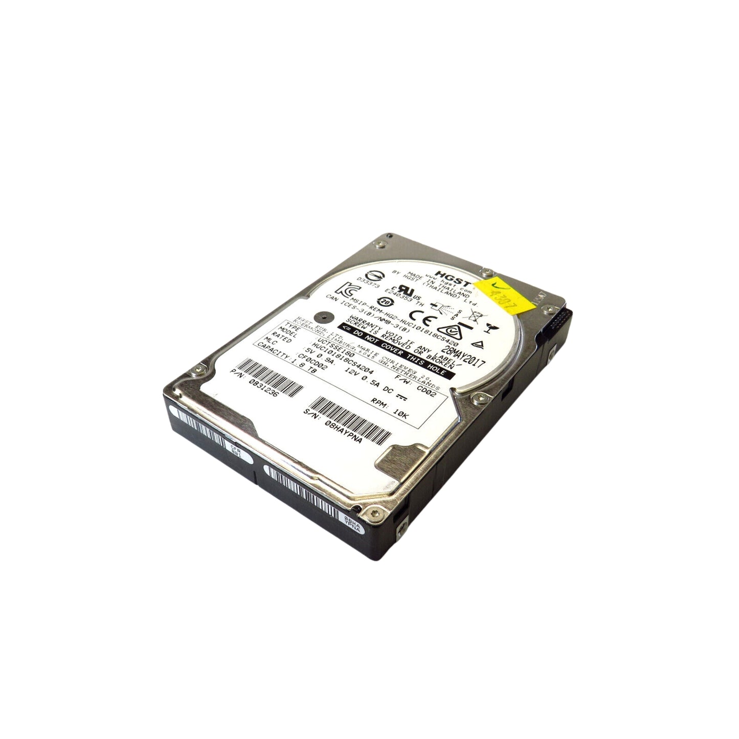 HGST 0B31236 2.5" 1.8TB 10000RPM SAS 12Gb/s Hard Disk Drive (HDD), Silver (Refurbished)