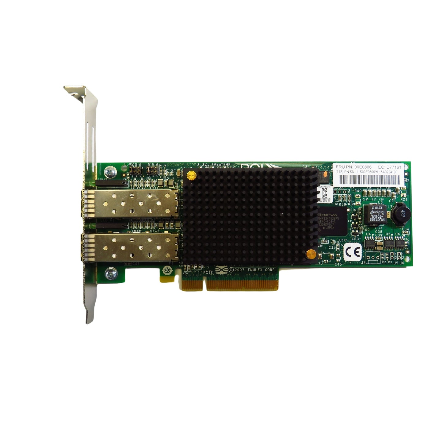 Lenovo 00E0806 577D LPE12002 2 Port 8Gbps FC PCIe HBA Host Bus Adapter (Refurbished)