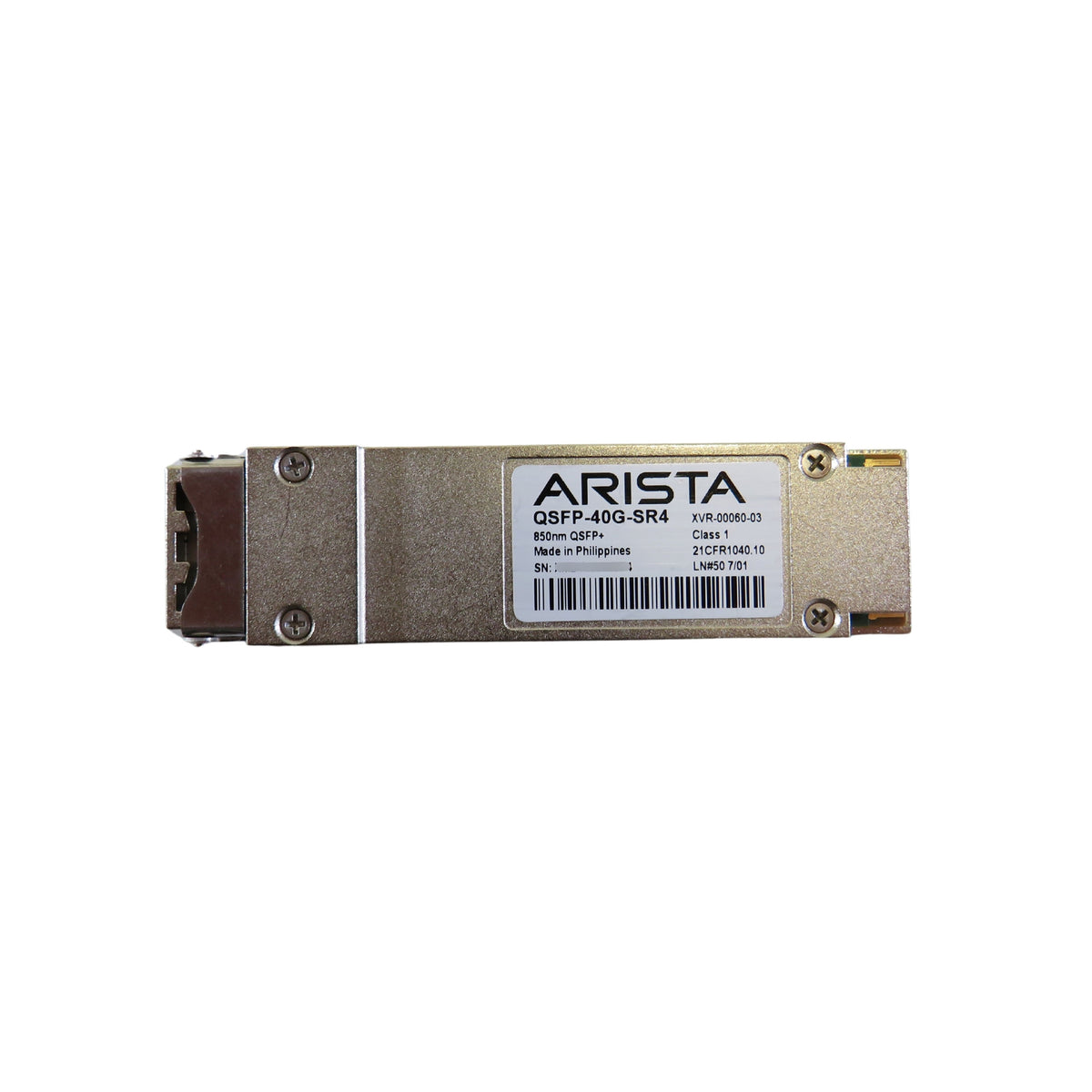 Arista QSFP-40G-SR XVR-00060-03 40GBASE-SR4 QSFP Transceiver (Refurbished)