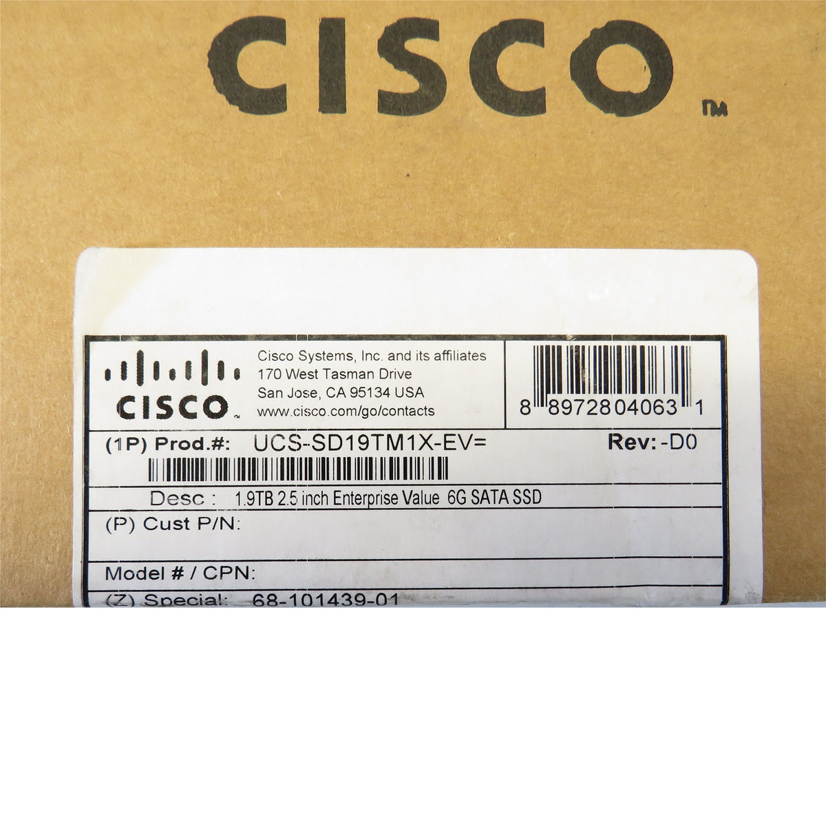 Cisco UCS-SD19TM1X-EV 1.9TB 2.5" SATA 6Gbps SFF SSD Solid State Drive