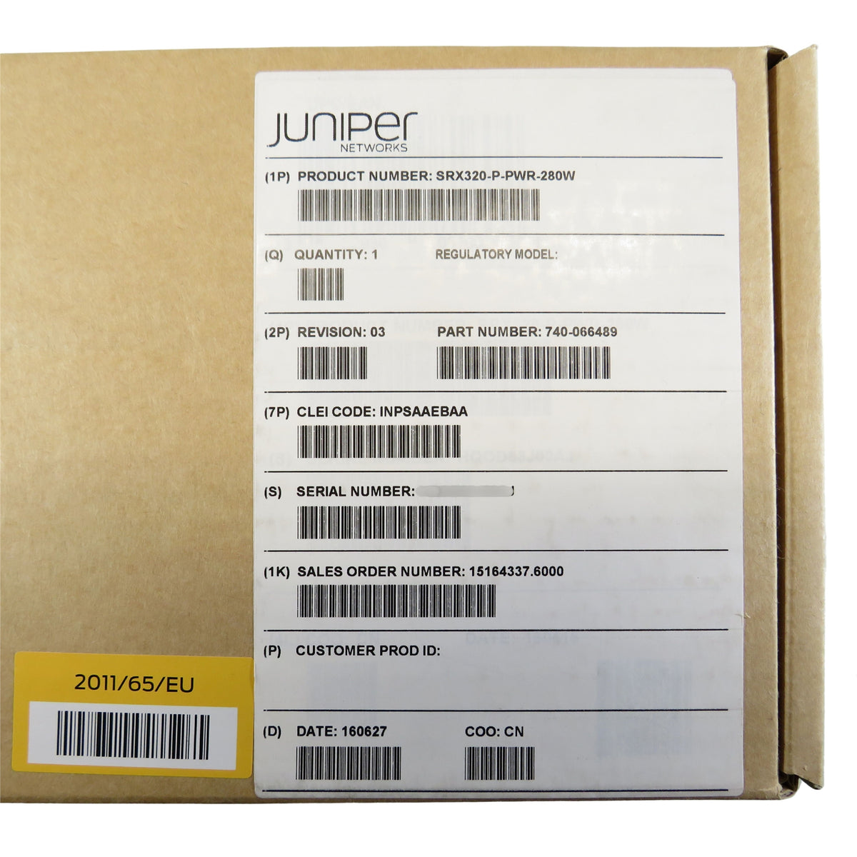 Juniper SRX320-P-PWR-280W 740-066489 280W Firewall Power Adapter (Refurbished)