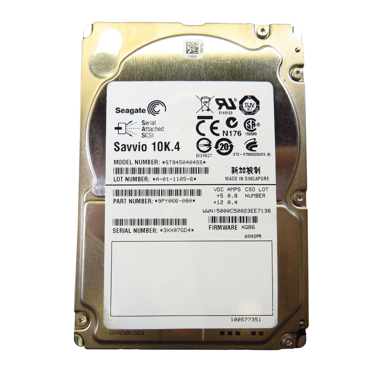 Seagate ST9450404SS 450GB 10K RPM 2.5" SAS 6Gbps HDD Hard Drive (Refurbished)