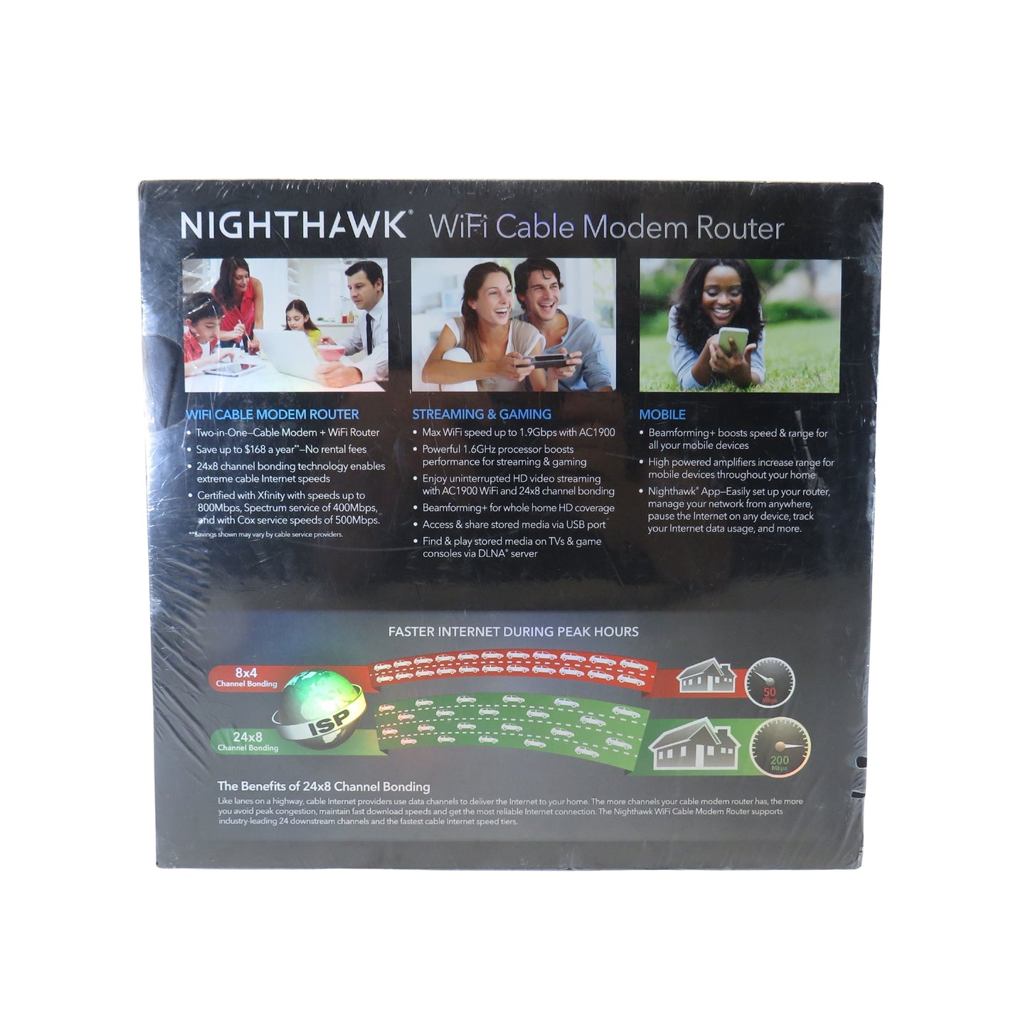 Netgear C7000-100NAS Nighthawk AC1900 WiFi 5 Gigabit Cable Modem Router