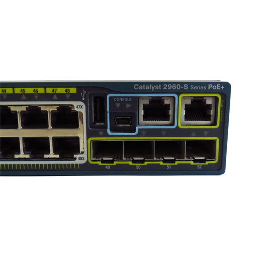 Cisco WS-C2960S-48LPS-L 2960-S PoE+ 48 Port 10/100/1000 Switch (Refurbished)