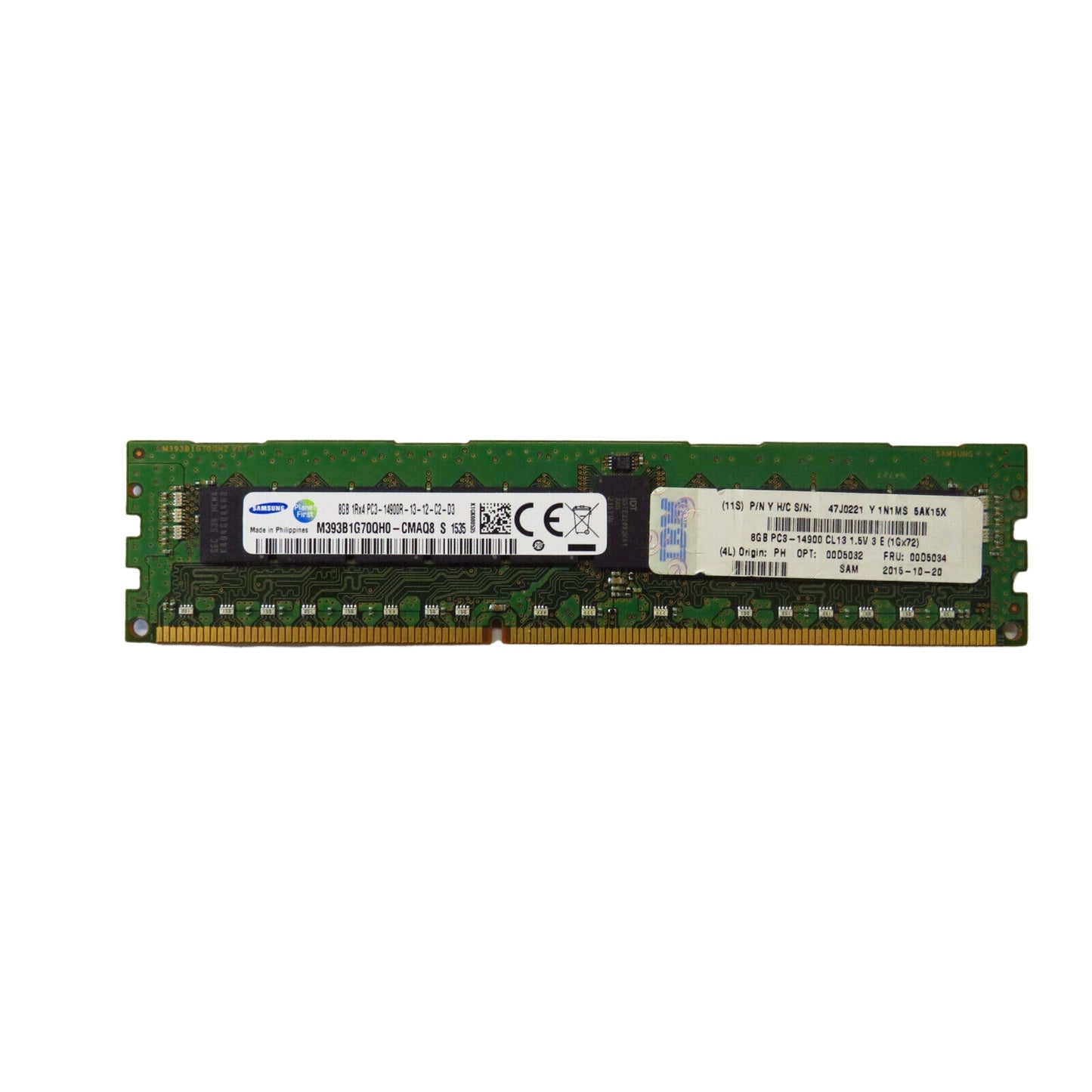 IBM 00D5034 00D5032 8GB 1Rx4 PC3-14900 1866MHz RDIMM Server Memory (Refurbished)