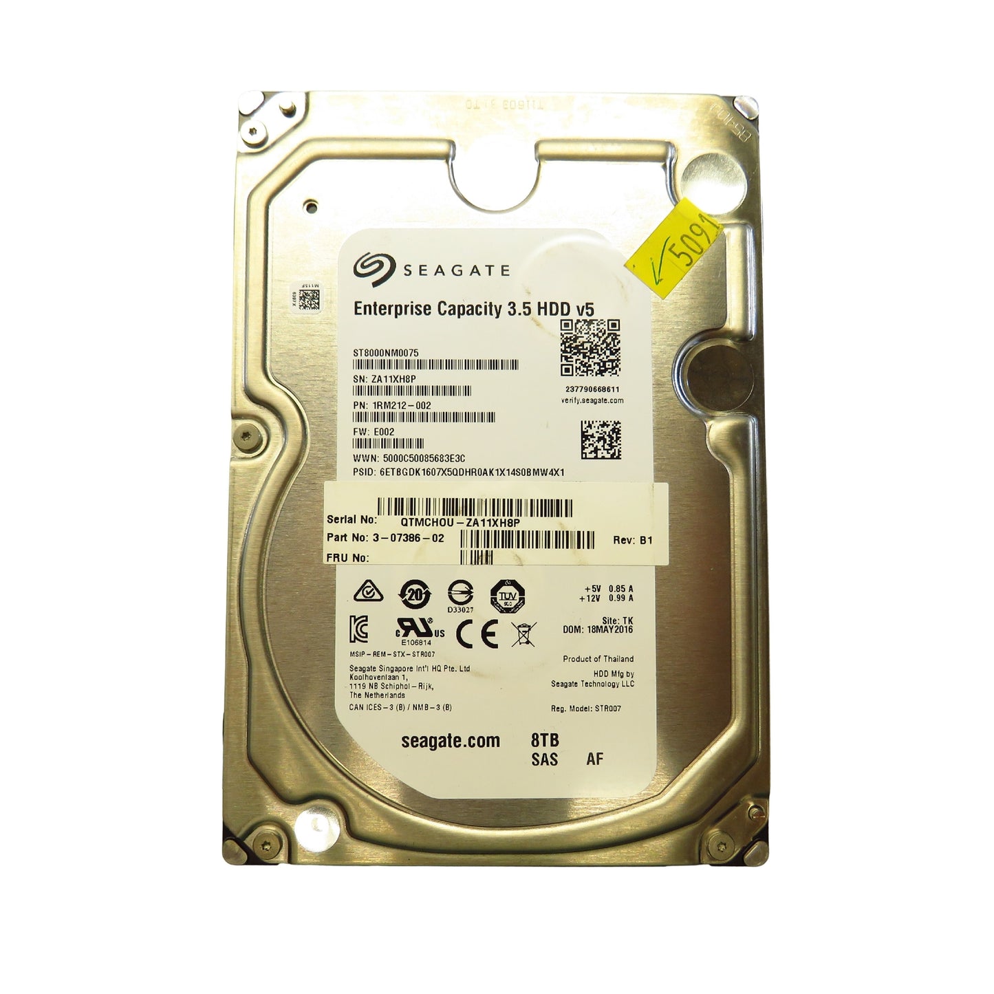 Seagate ST8000NM0075 8TB 3.5" SAS 12Gbps 7.2K RPM HDD Hard Drive (Refurbished)