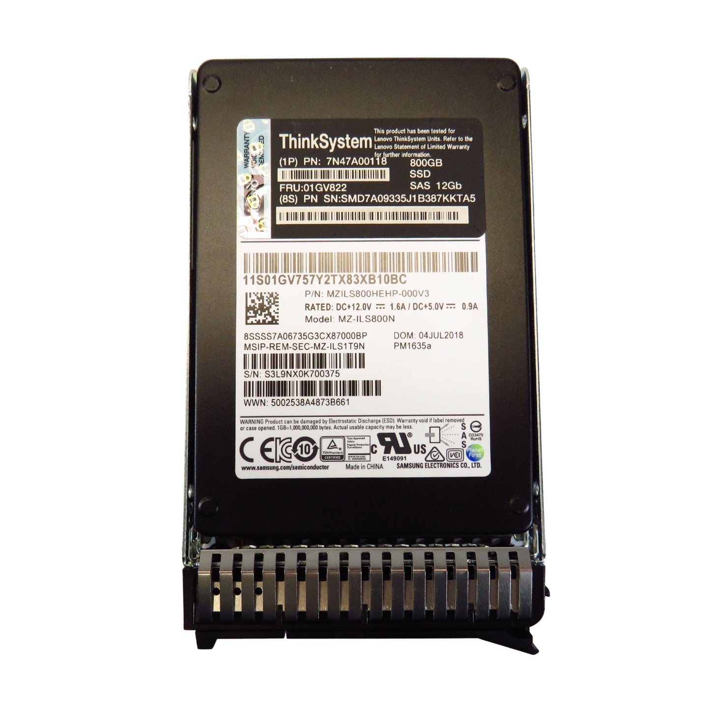 Lenovo 01GV822 800GB 2.5" SAS 12Gbps SFF SSD Solid State Drive (Refurbished)