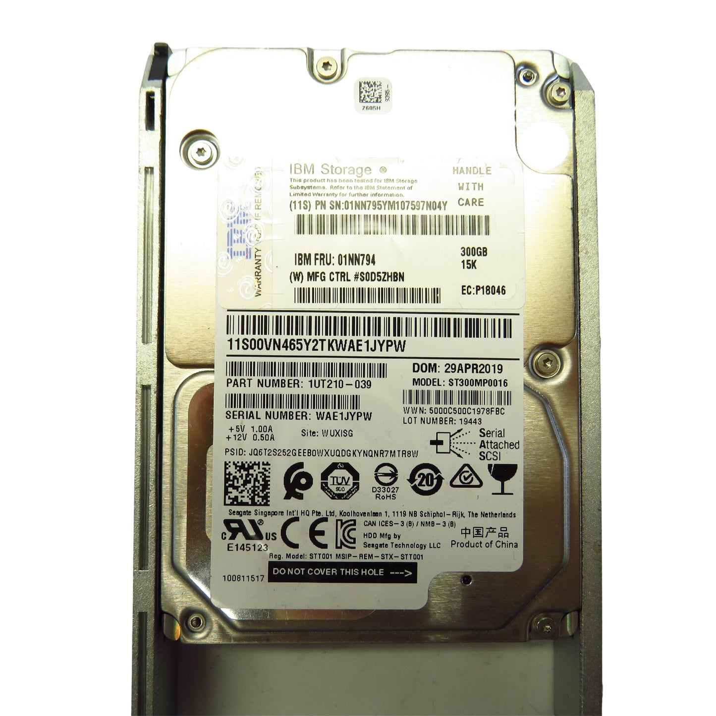 IBM 01NN794 01NN795 300GB 15K RPM 2.5" SAS 6Gbps SED HDD Hard Drive (Refurbished)