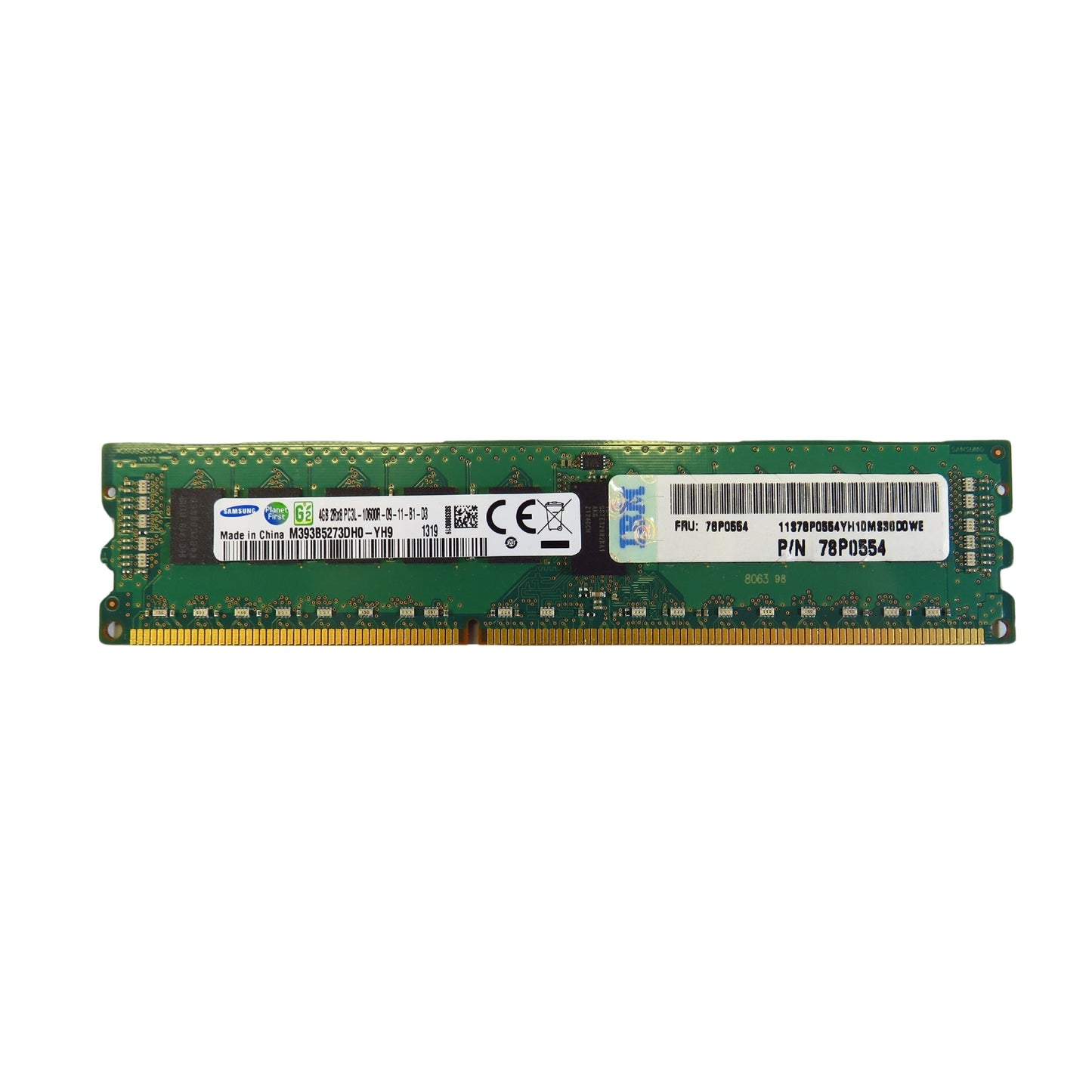 Samsung M393B5273DH0-YH9 4GB 2Rx8 PC3L-10600R 1333MHz DDR3 Server Memory (Refurbished)