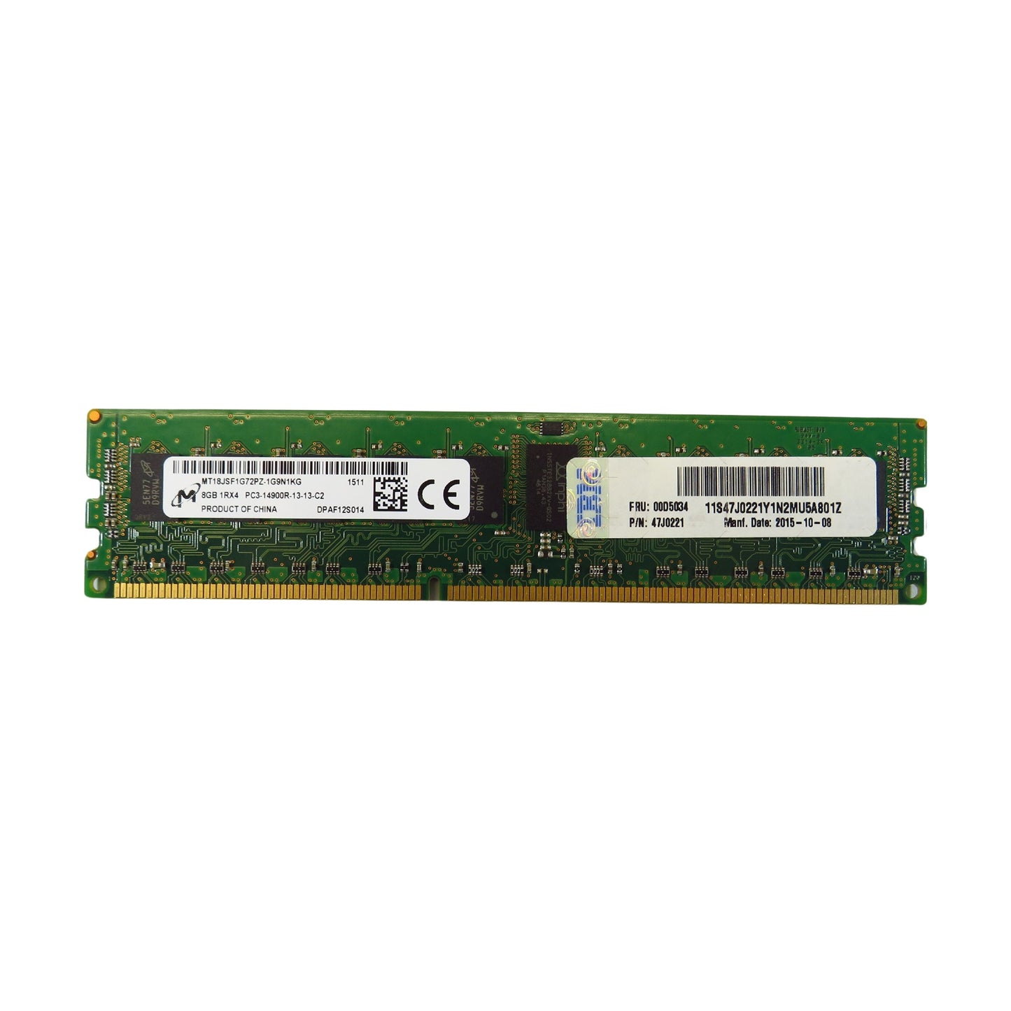 Micron MT18JSF1G72PZ-1G9 8GB 1Rx4 PC3-14900 1866MHz DDR3 Server Memory (Refurbished)