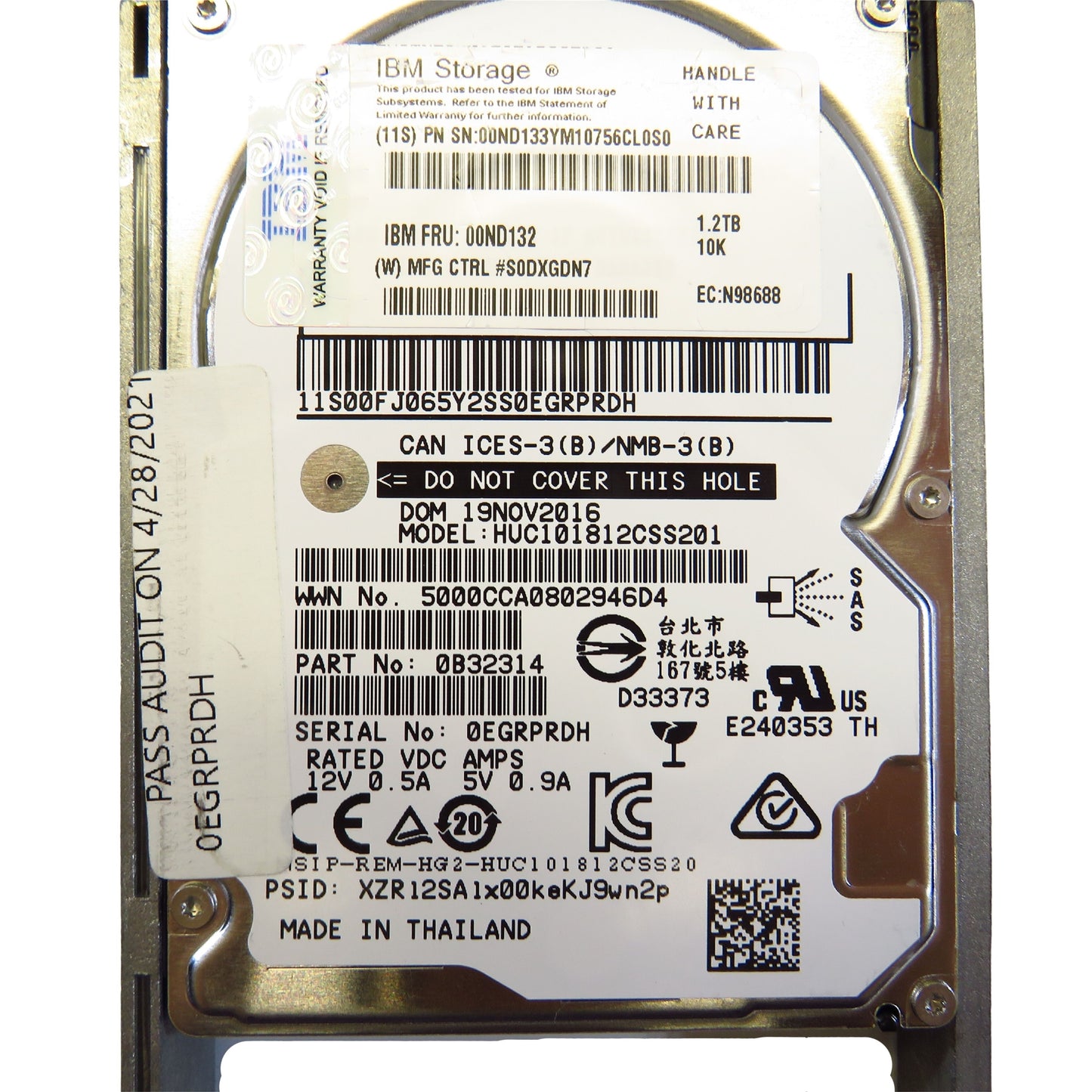 IBM 00ND132 00ND133 1.2TB 10K RPM 2.5" SAS 12Gbps SED HDD Hard Drive (Refurbished)