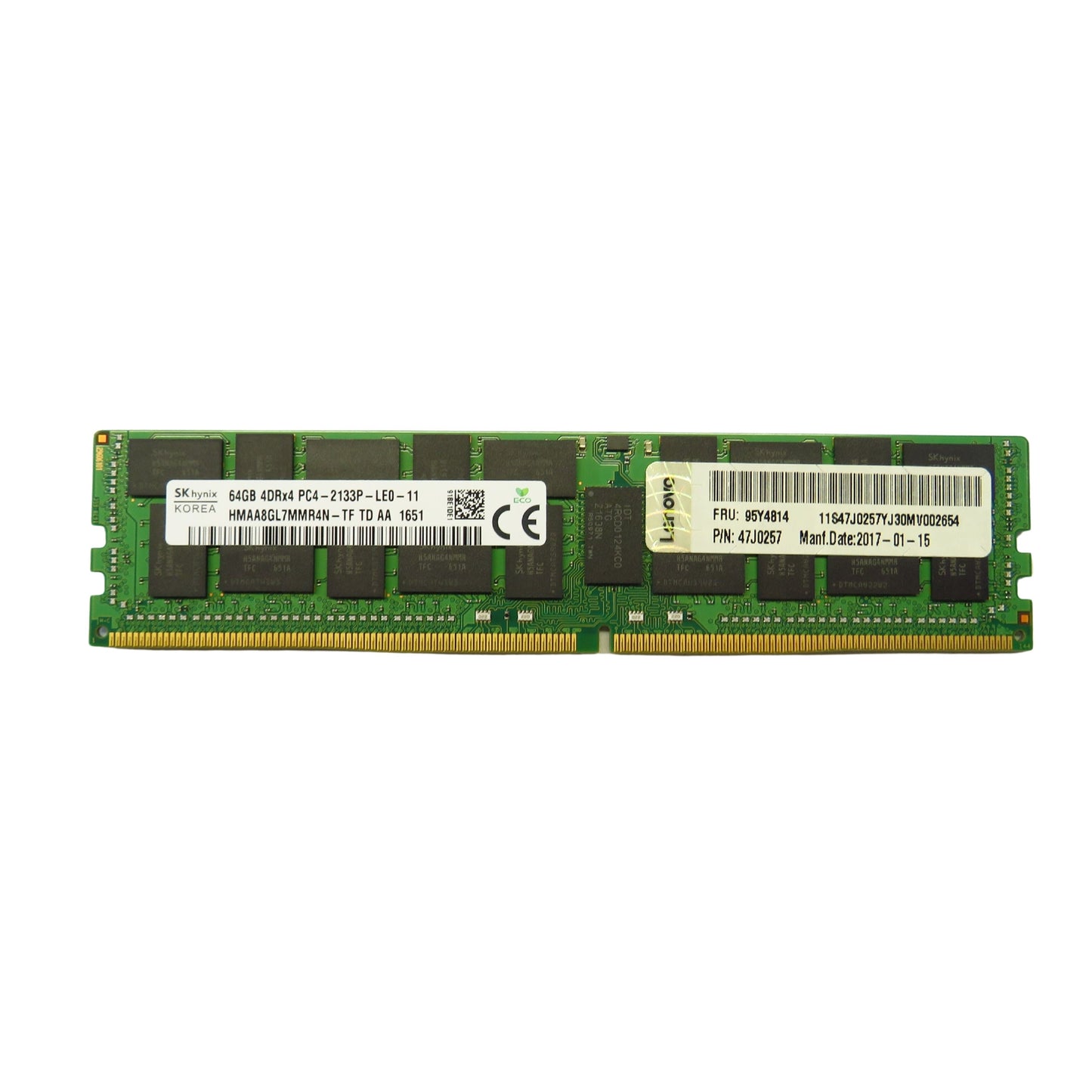 Lenovo 95Y4814 47J0257 64GB 4DRx4 PC4-2133P 2133MHz DDR4 LRDIMM Server Memory (Refurbished)