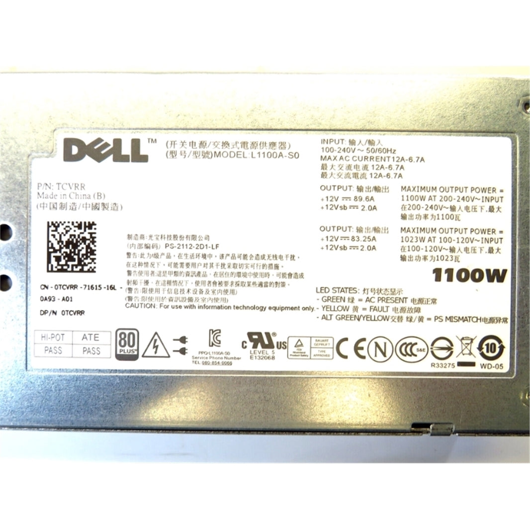 Dell TCVRR 1100W Proprietary Power Supply (Refurbished)