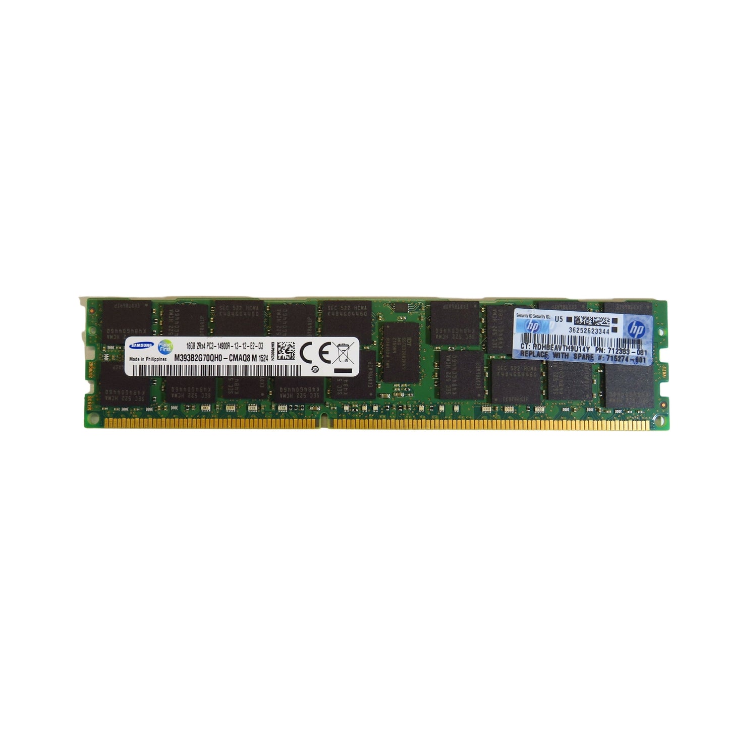 HP 715274-001 712383-081 16GB 2Rx4 PC3-14900R 1866MHz DDR3 Server Memory (Refurbished)