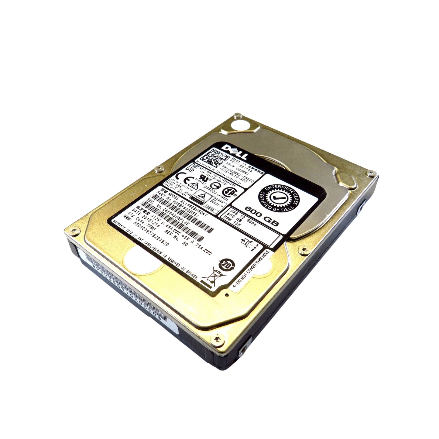 Dell G3MWJ 2.5" 600GB 10000RPM SAS 12Gb/s Hard Disk Drive (HDD), Silver (Refurbished)