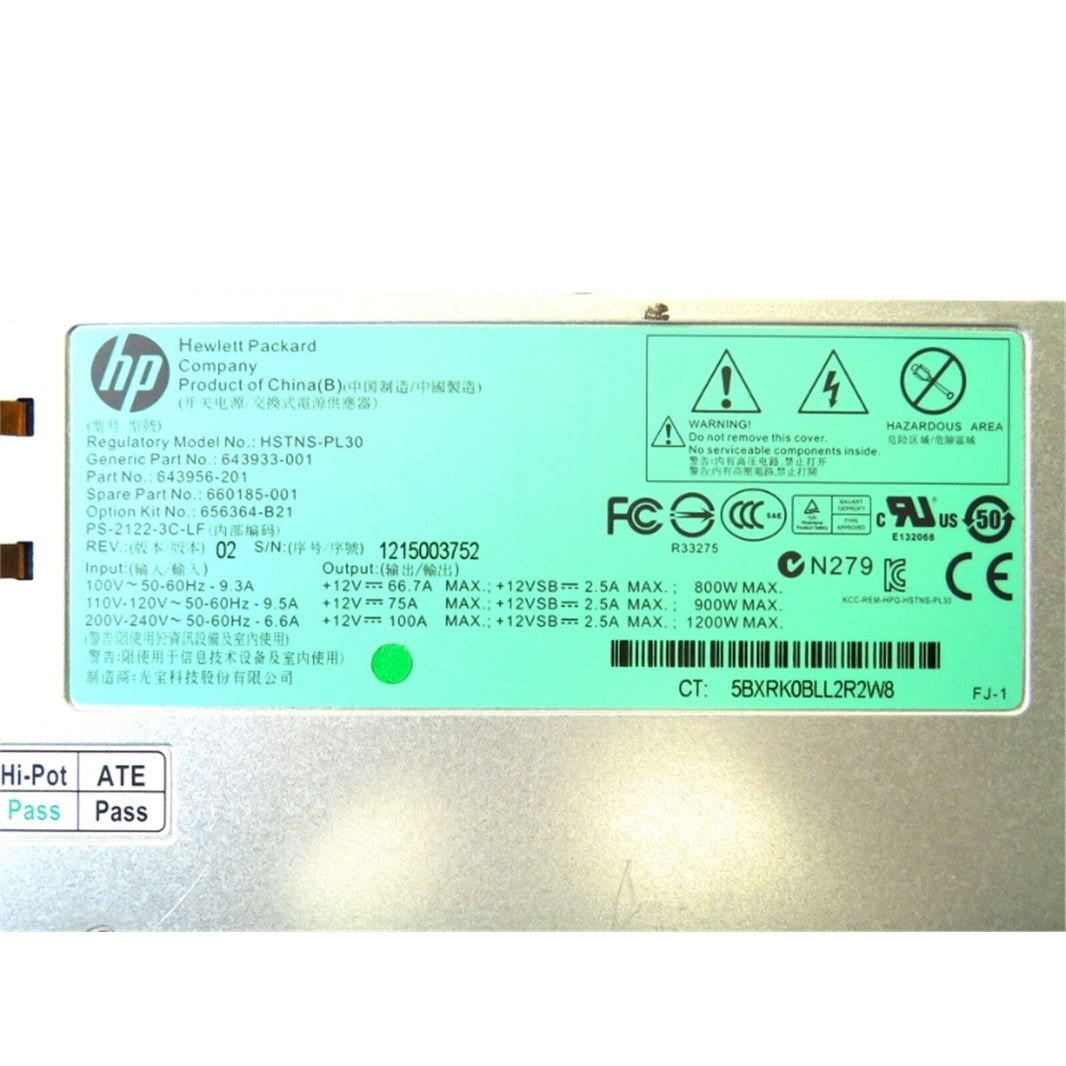 HP 660185-001 1200W Proprietary Power Supply (Refurbished)
