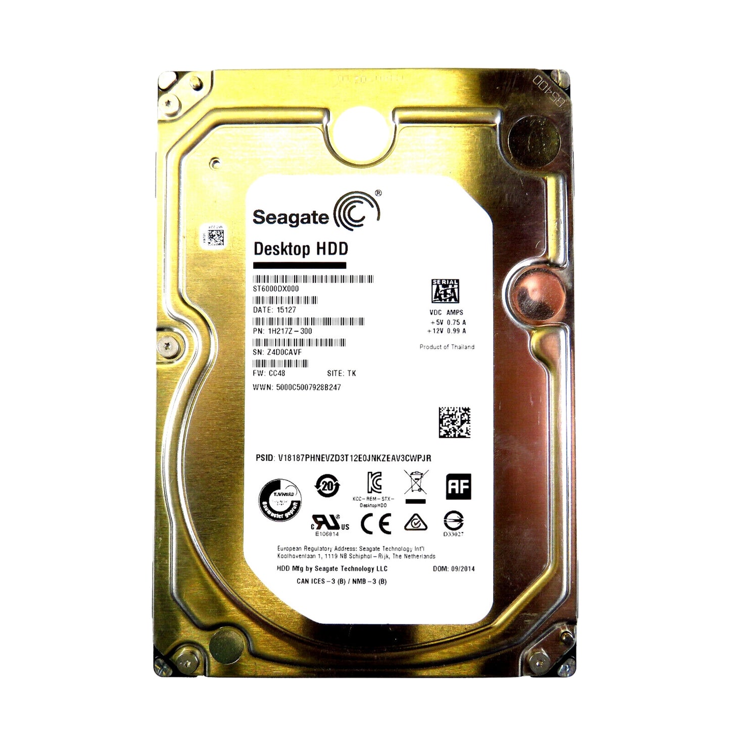 Seagate ST6000DX000 3.5" 6TB 7200RPM SATA III Hard Disk Drive (HDD), Silver (Refurbished)