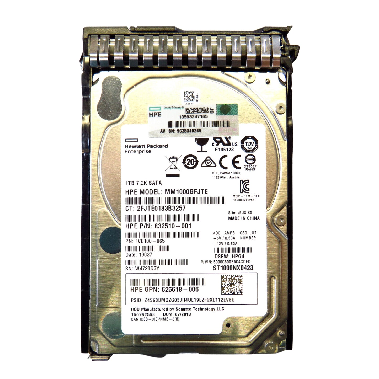 HP 656108-001 2.5" 1TB 7200RPM SATA III Hard Disk Drive (HDD), Silver (Refurbished)