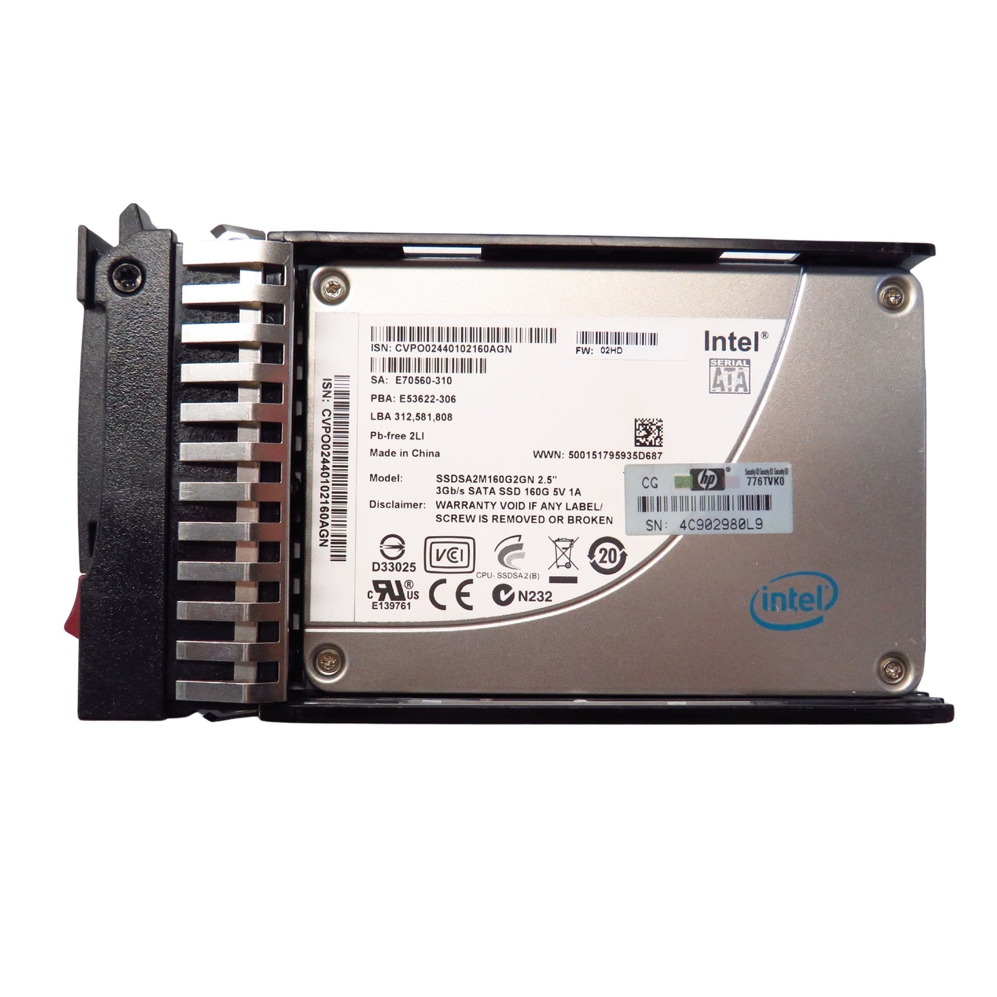 HP 606194-001 160GB 2.5" SATA 3Gbps MLC SSD Solid State Drive (Refurbished)