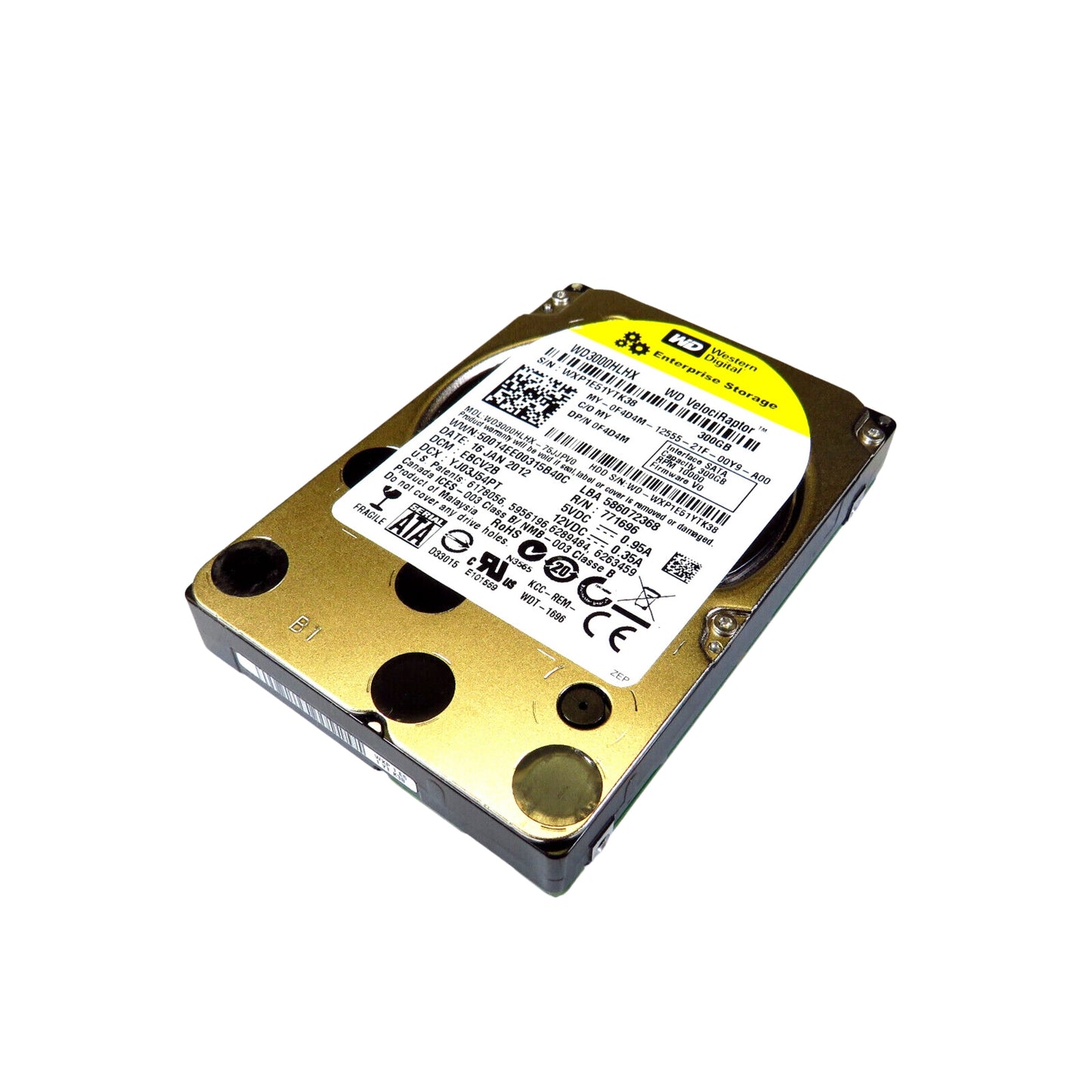 Dell F4D4M 2.5" 300GB 10000RPM SATA III Hard Disk Drive (HDD), Silver (Refurbished)