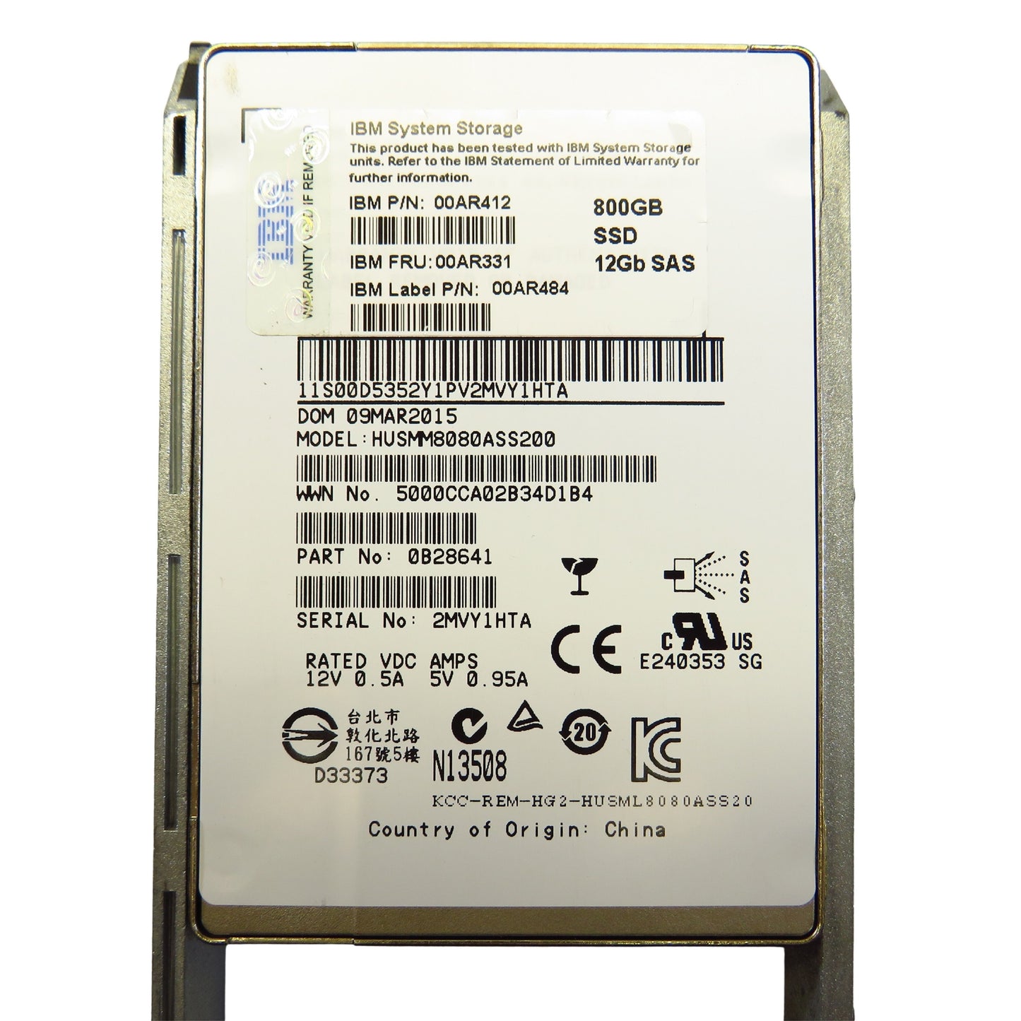 IBM 00AR331 00AR412 800GB 2.5" SAS 12Gbps SSD Solid State Drive V7000 (Refurbished)