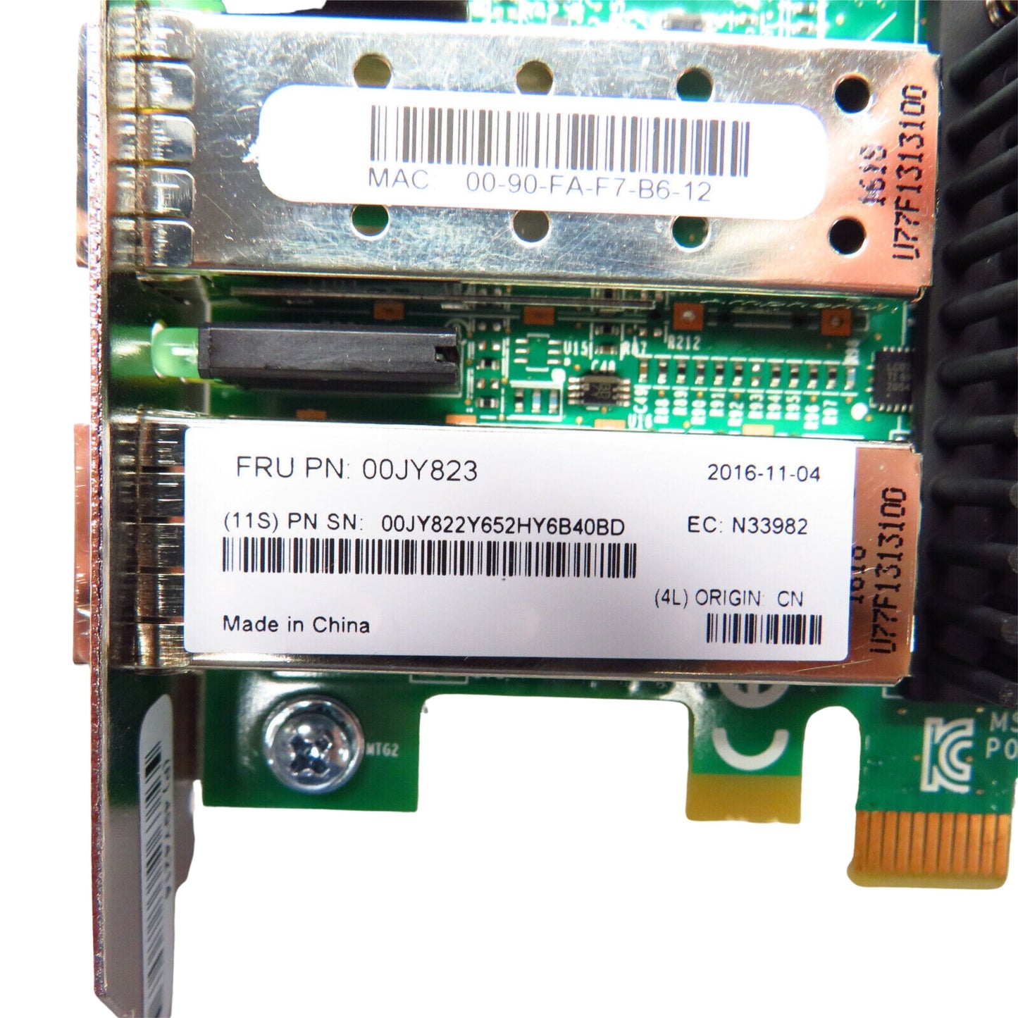Lenovo 00JY823 VFA5 2 Port 10GbE SFP+ PCIe Adapter Card (Refurbished)