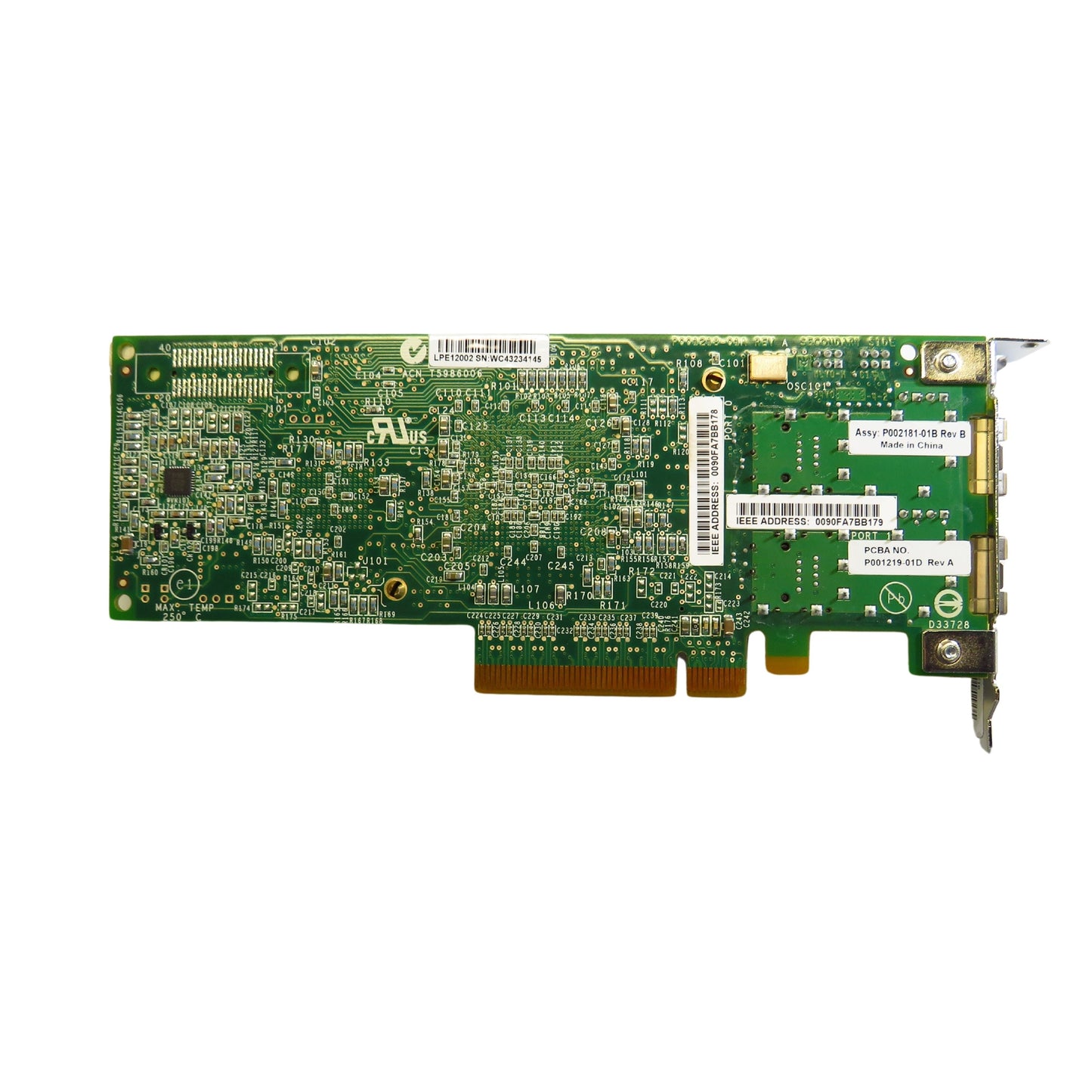 IBM 00ND485 577D LPE12002 2 Port 8Gbps SFP Adapter Card (Refurbished)