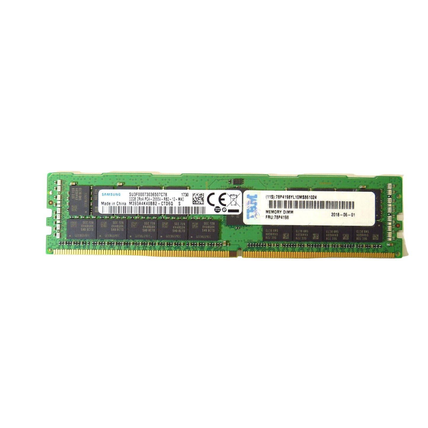 IBM 78P4198 32GB 2Rx4 PC4-21300 DDR4 2666MHz EM63 Server Memory RDIMM (Refurbished)